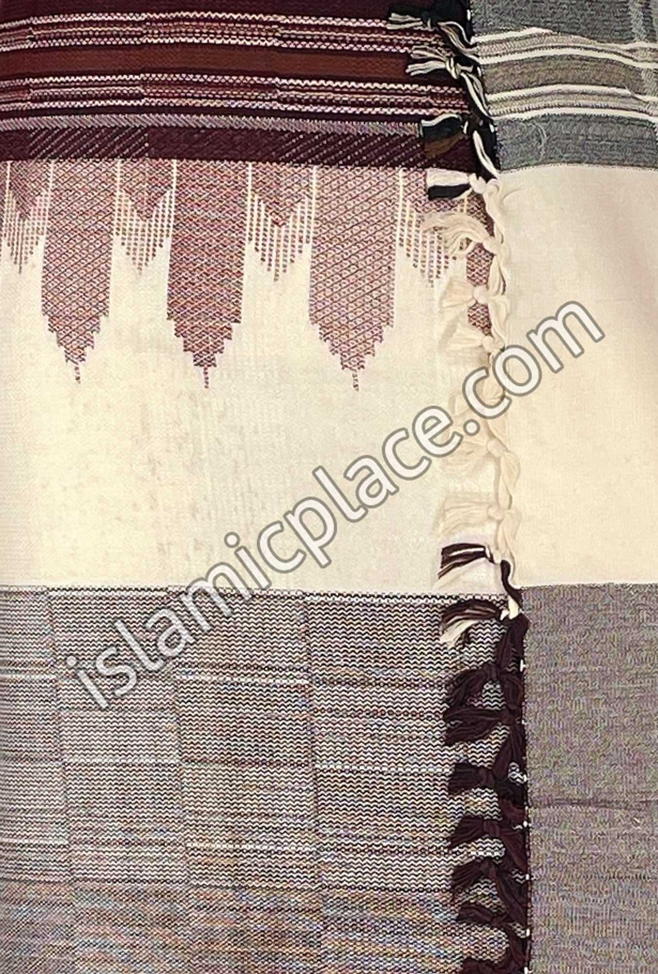 Almond and Burgundy - Habib Design Men Yemeni Lungi Izzar