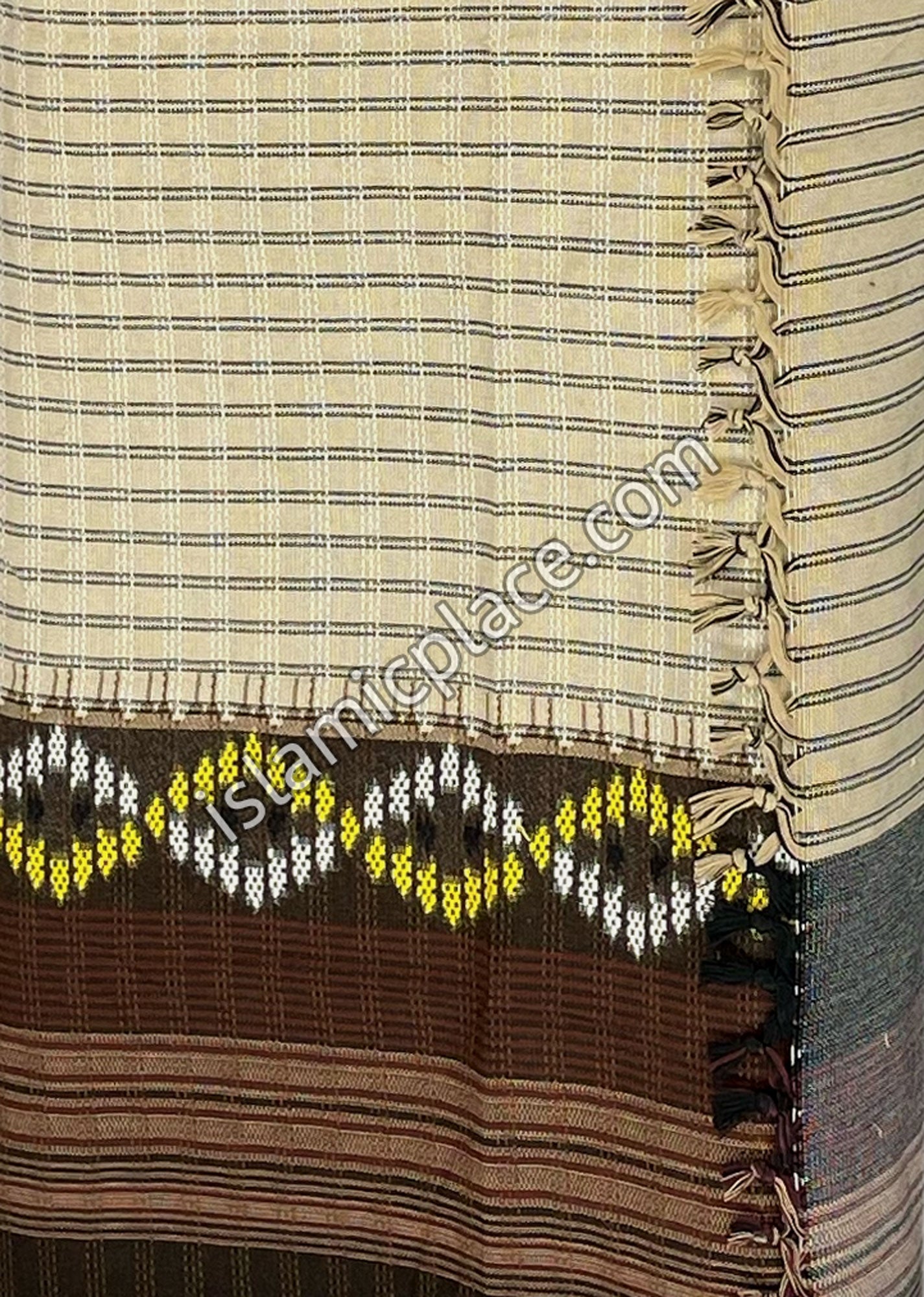 Khaki, Black and Gold - Haroon Design Men Yemeni Lungi Izzar