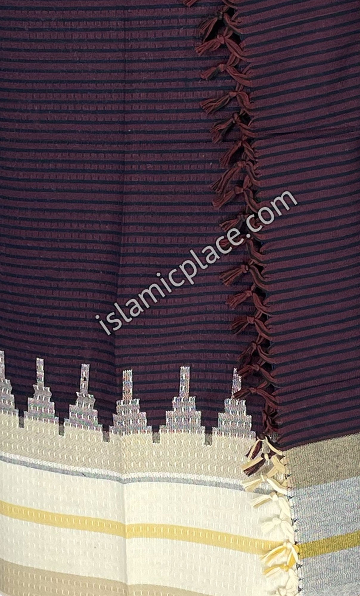 Off White, Burgundy and Navy Blue - Imran Design Men Yemeni Lungi Izzar