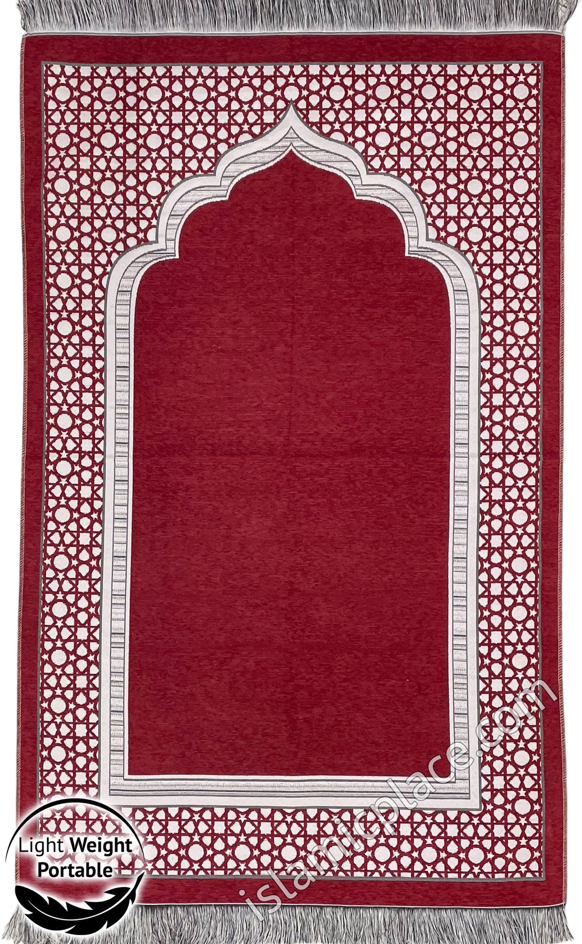 Burgundy - Lightweight Prayer Rug with Simple Design