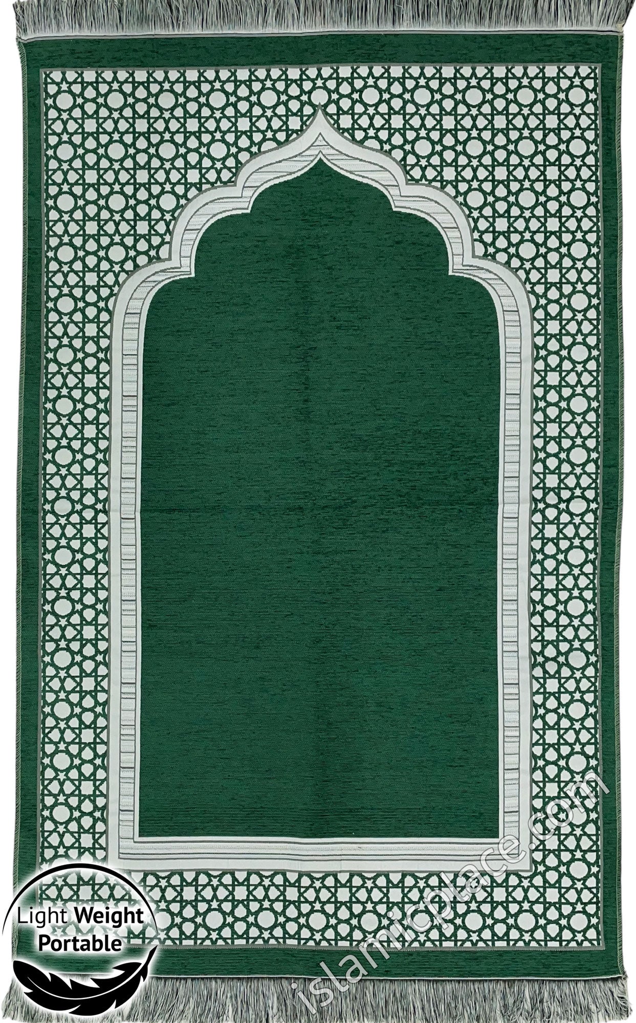 Green - Lightweight Prayer Rug with Simple Design