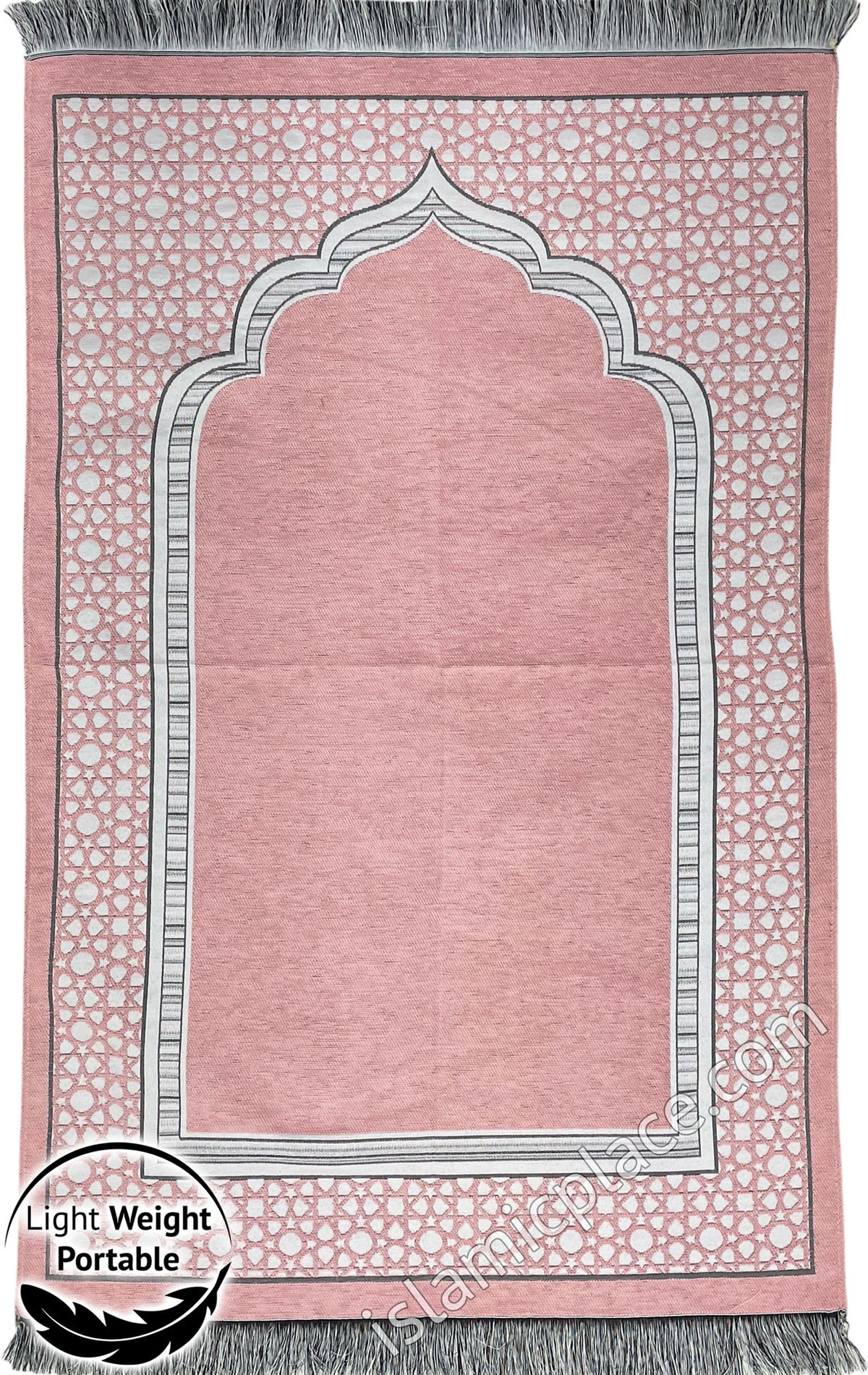 Pink - Lightweight Prayer Rug with Simple Design