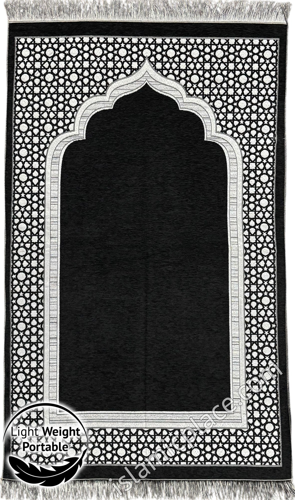 Black - Lightweight Prayer Rug with Simple Design