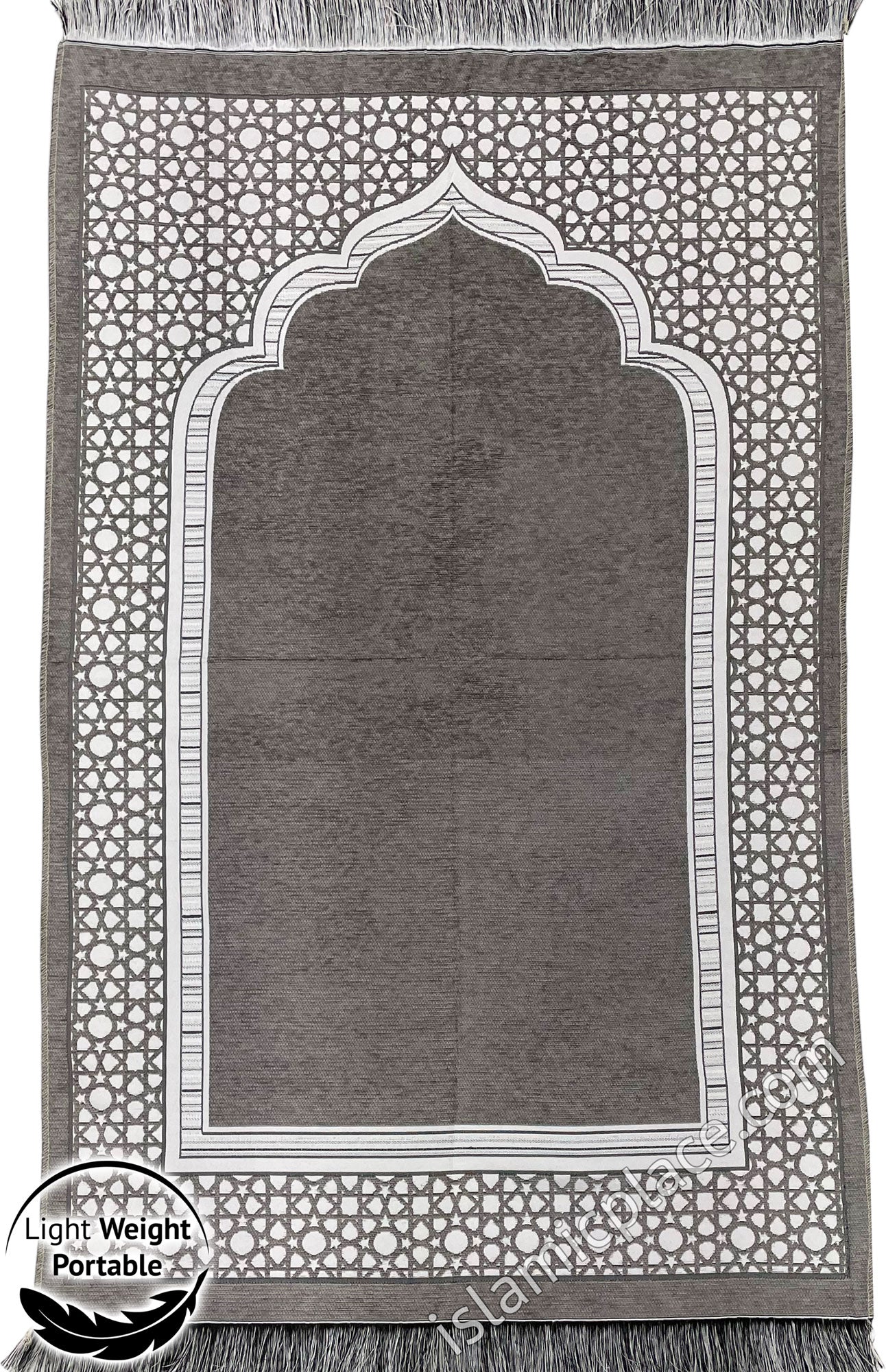 Gray - Lightweight Prayer Rug with Simple Design