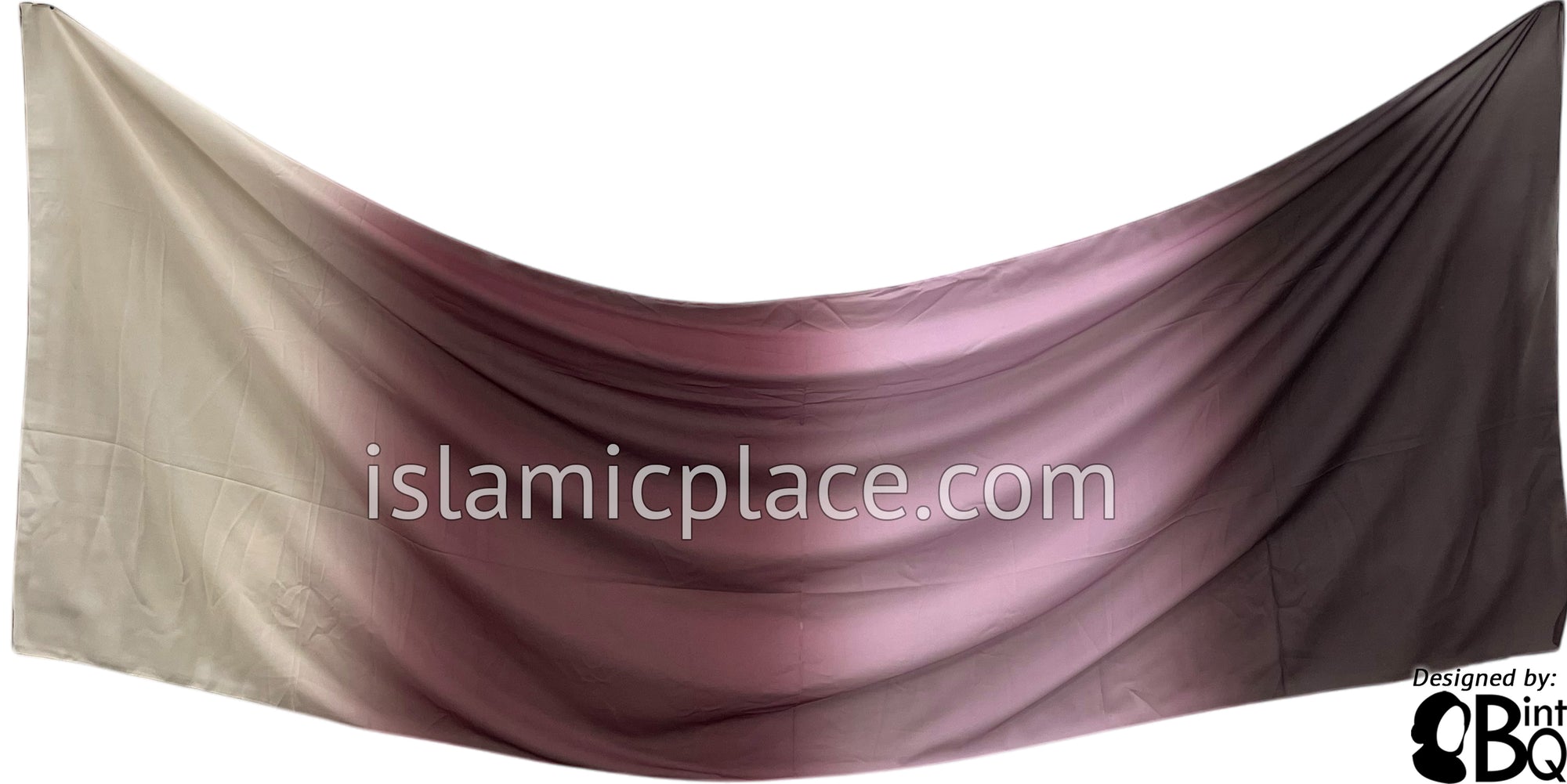 Shades of Plum and Cream - G4 Ombre Dye Georgette Shayla Long Rectangle Hijab 28"x70"