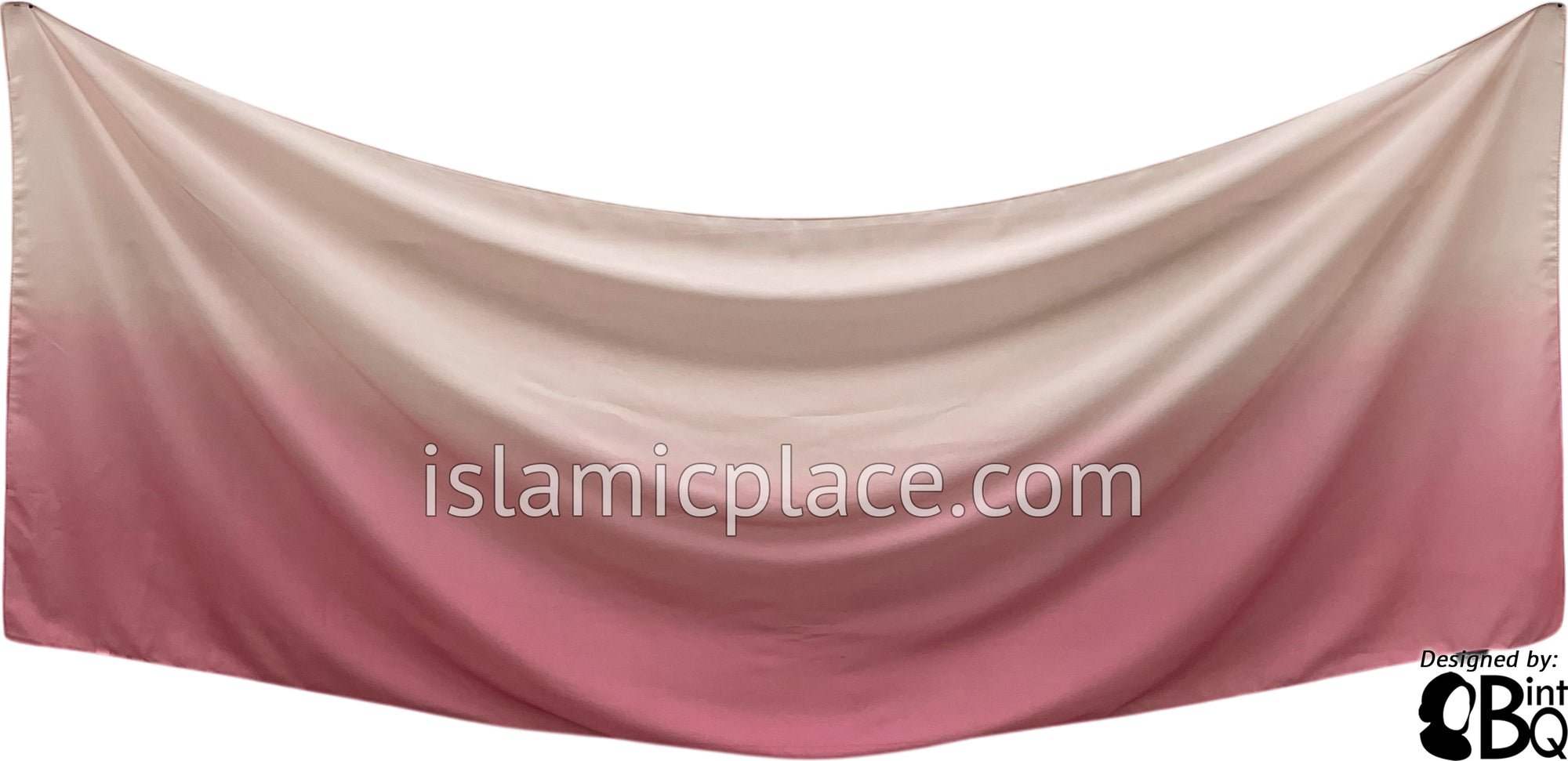 Rose Pink and Light Pink - G2 Ombre Dye Georgette Shayla Long Rectangle Hijab 28"x70"