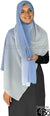 Silver Gray and Steel Blue - G2 Ombre Dye Georgette Shayla Long Rectangle Hijab 28"x70"