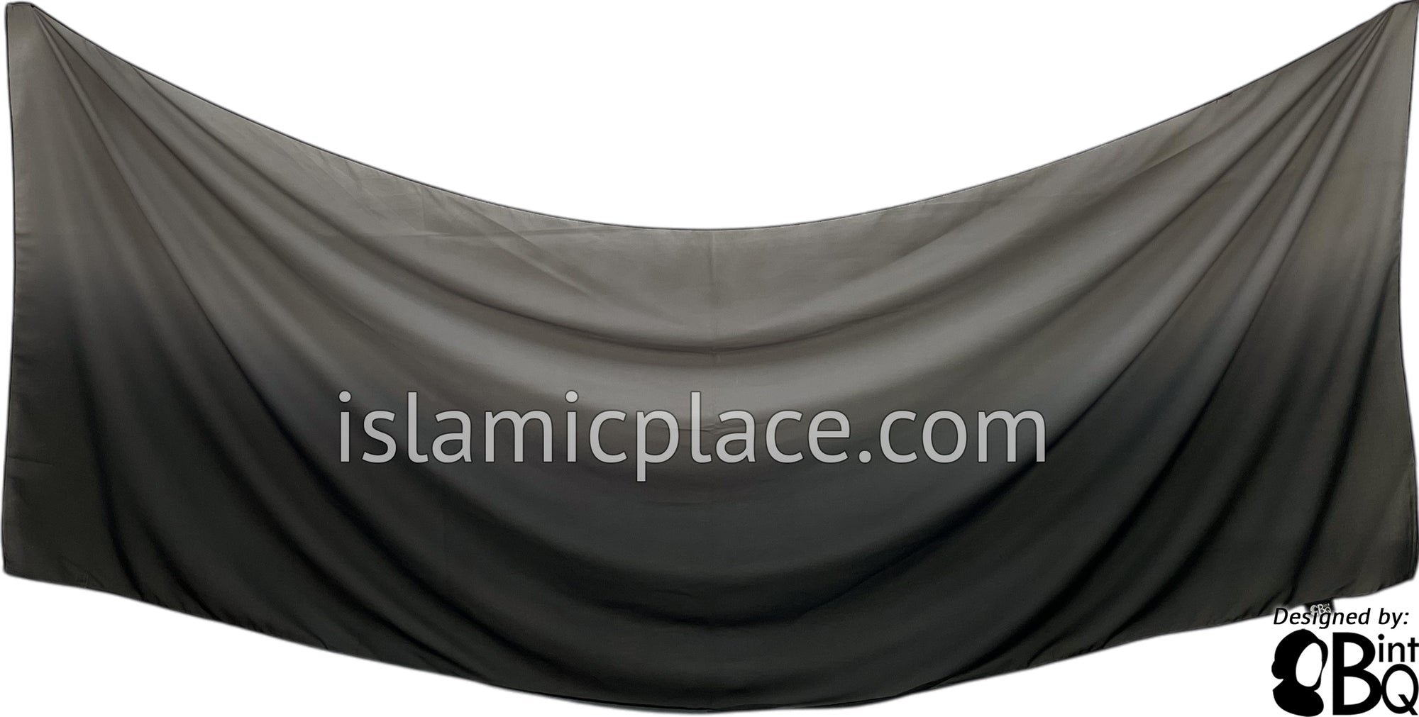 Black and Graphite Gray - G2 Ombre Dye Georgette Shayla Long Rectangle Hijab 28"x70"