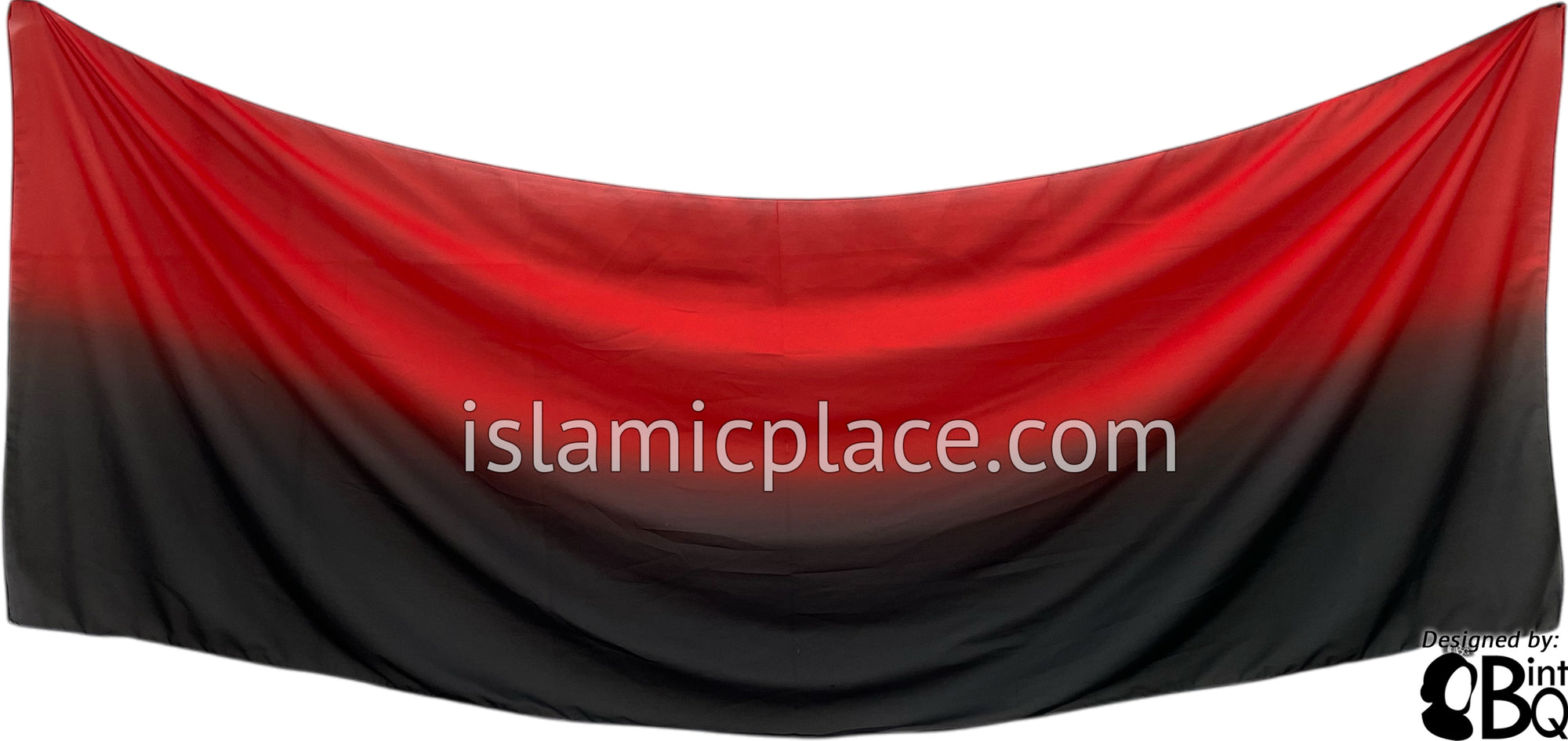 Red and Black - G2 Ombre Dye Georgette Shayla Long Rectangle Hijab 28"x70"