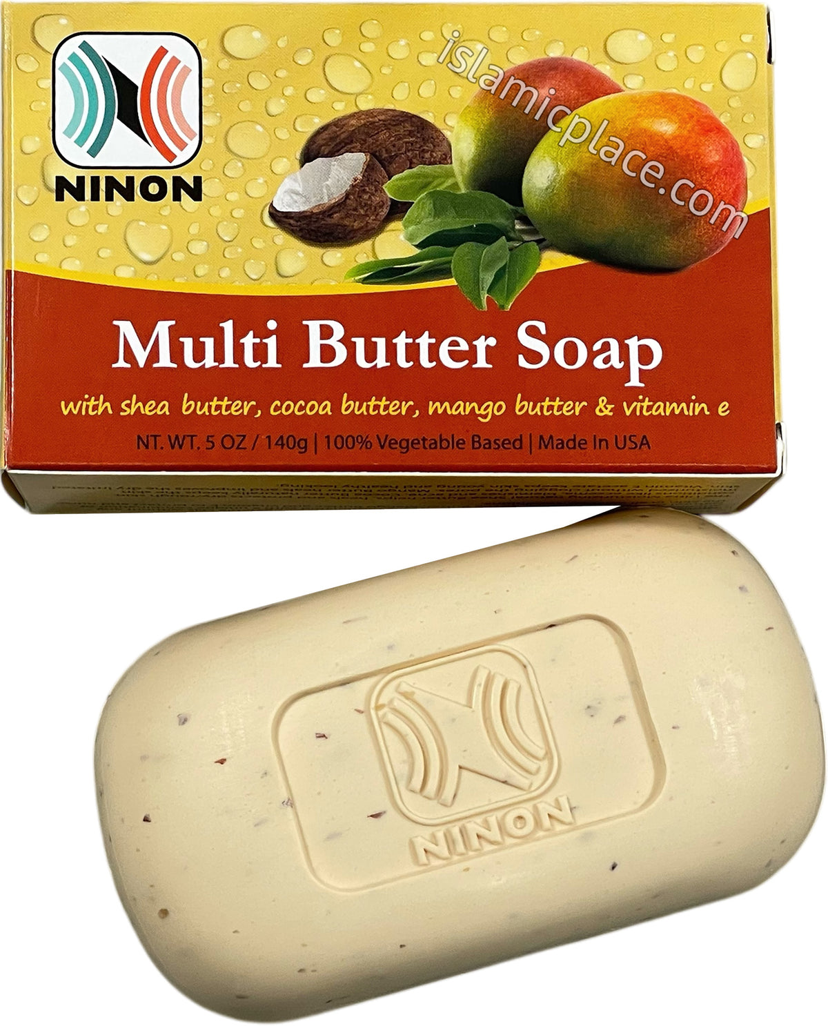 Multi Butter Soap with Shea Butter, Cocoa Butter, Mango Butter &amp; Vitamin E - 5 oz bar by Ninon