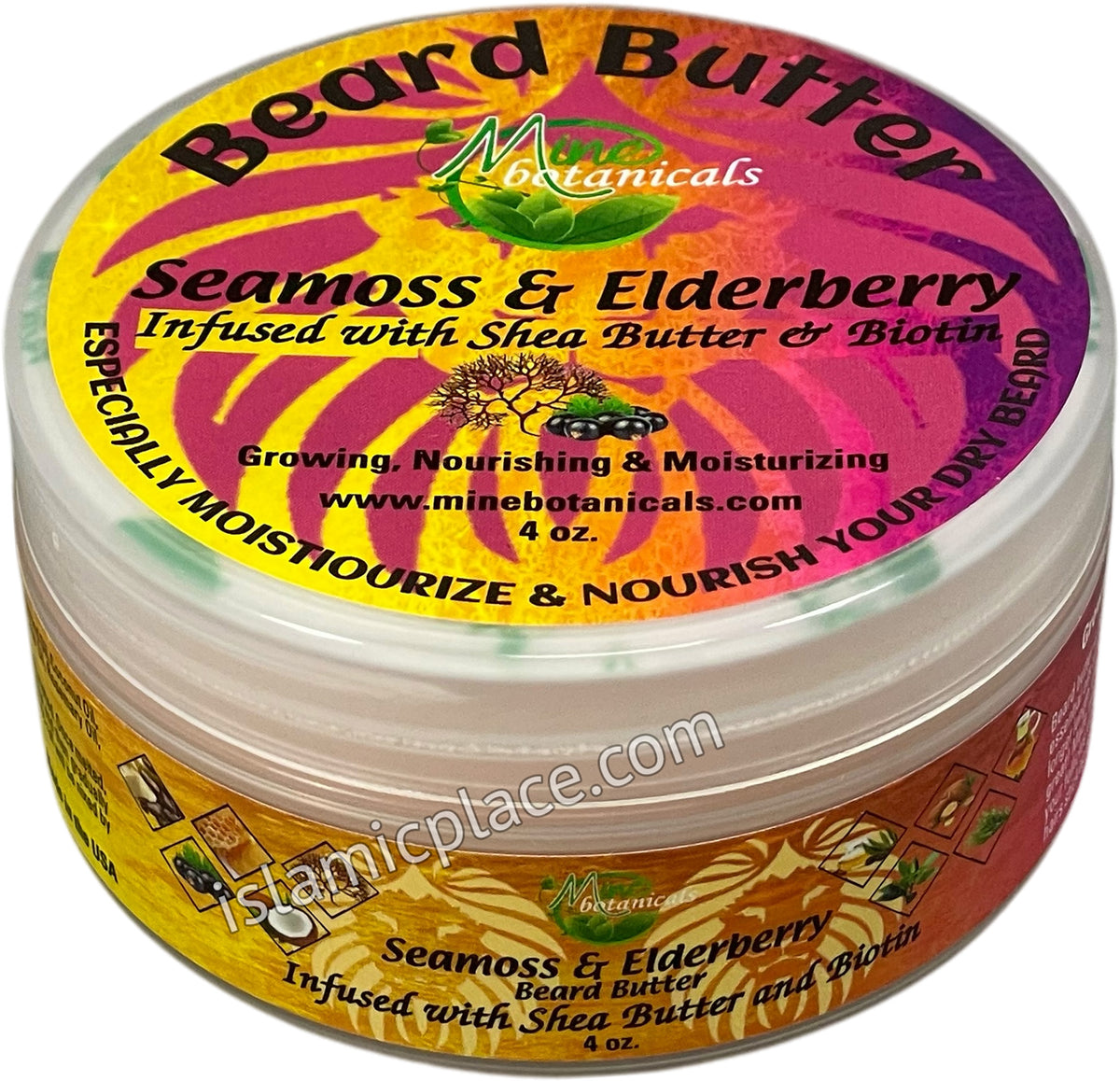 Sea Moss &amp; Elderberry Beard Butter - Infused with Shea Butter &amp; Biotin - 4 oz