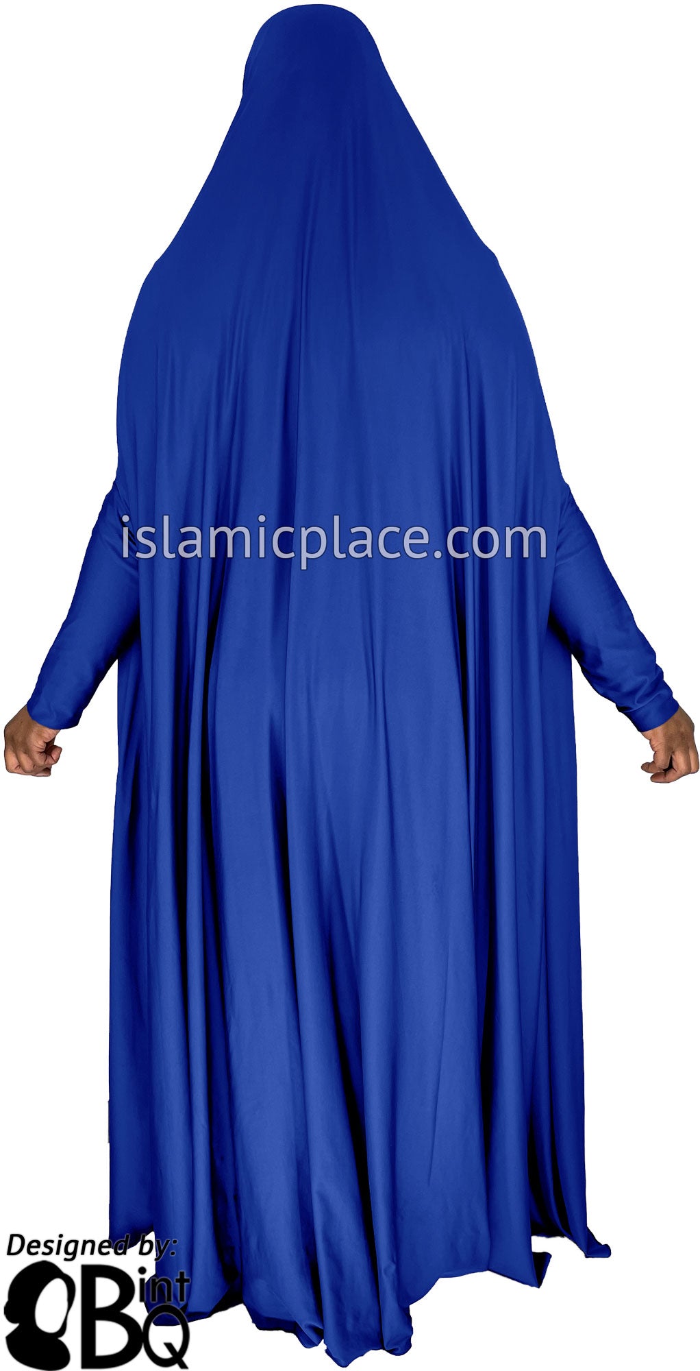 Cobalt Blue - Plain Overhead Abaya with Cuffs