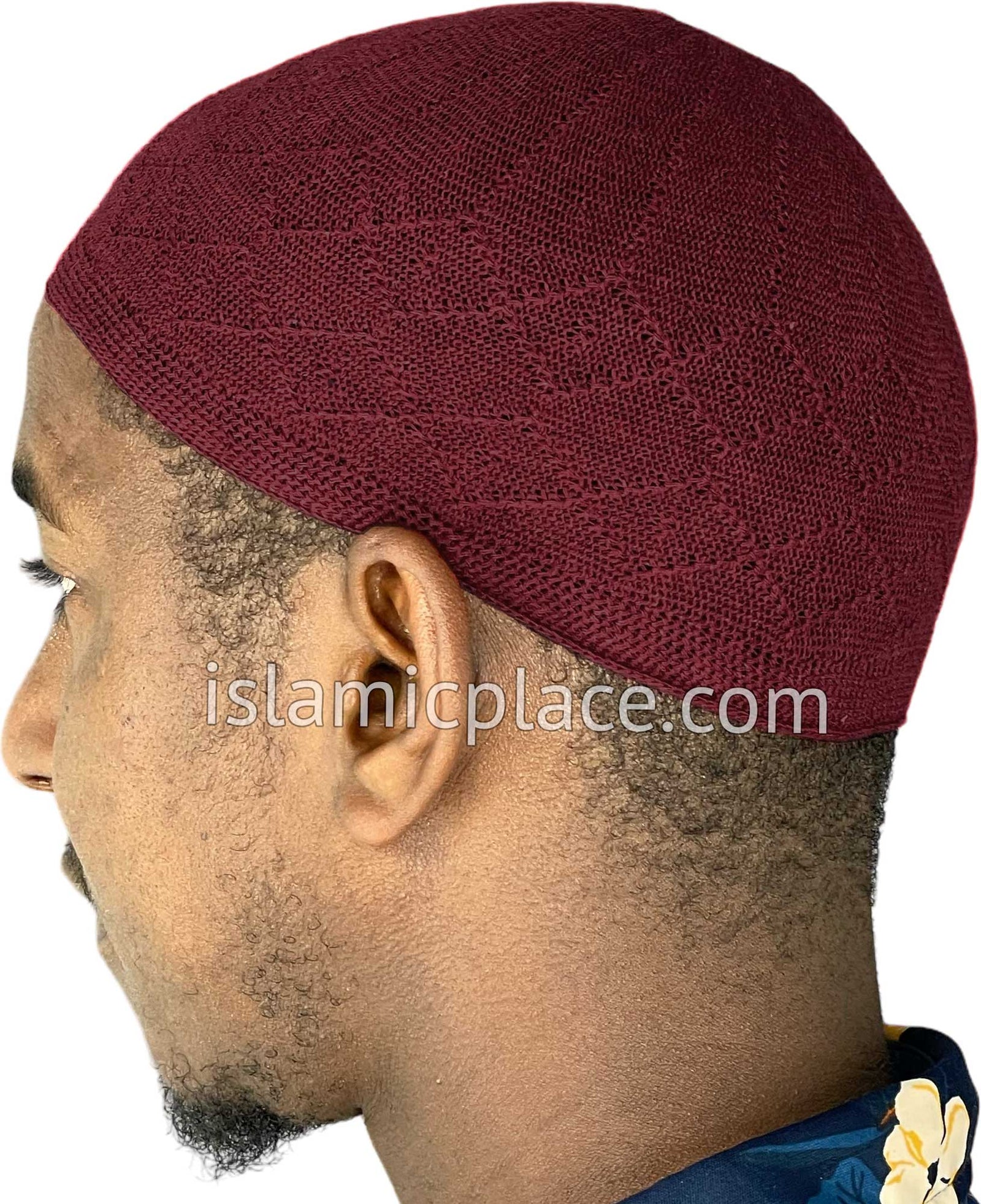 Burgundy - Soft Cotton Knitted Kufi