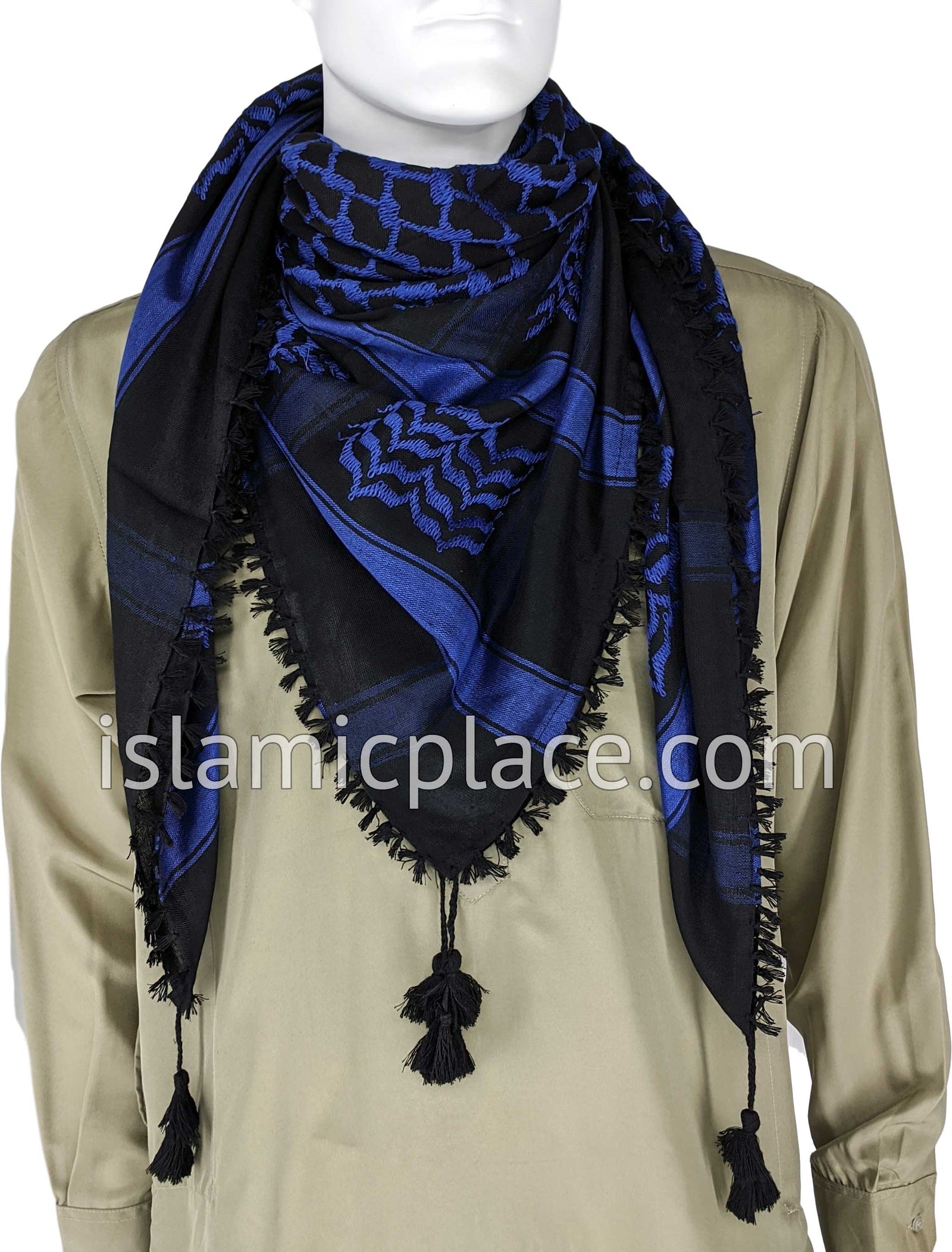 Black and Royal Blue - Traditional Style Men Scarf Kifaya