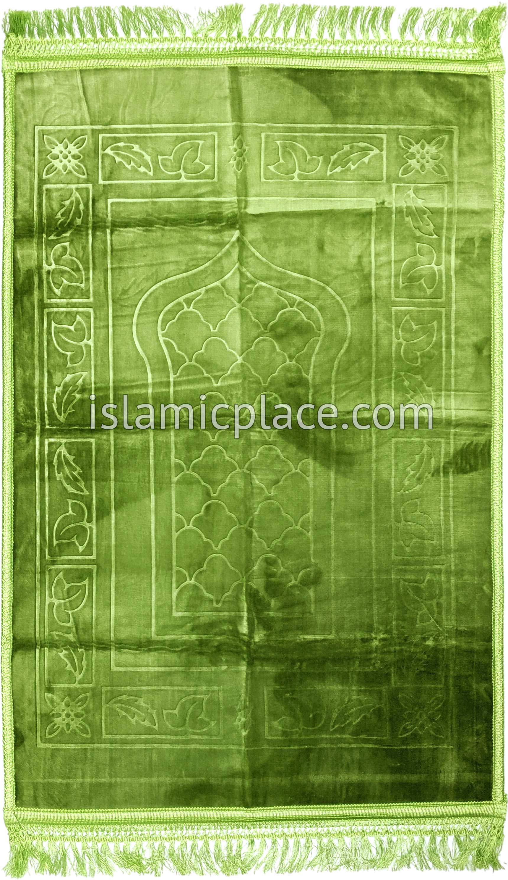 Lime Green - Orthopedic Padded Foam Cushion Luxurious Prayer Rug