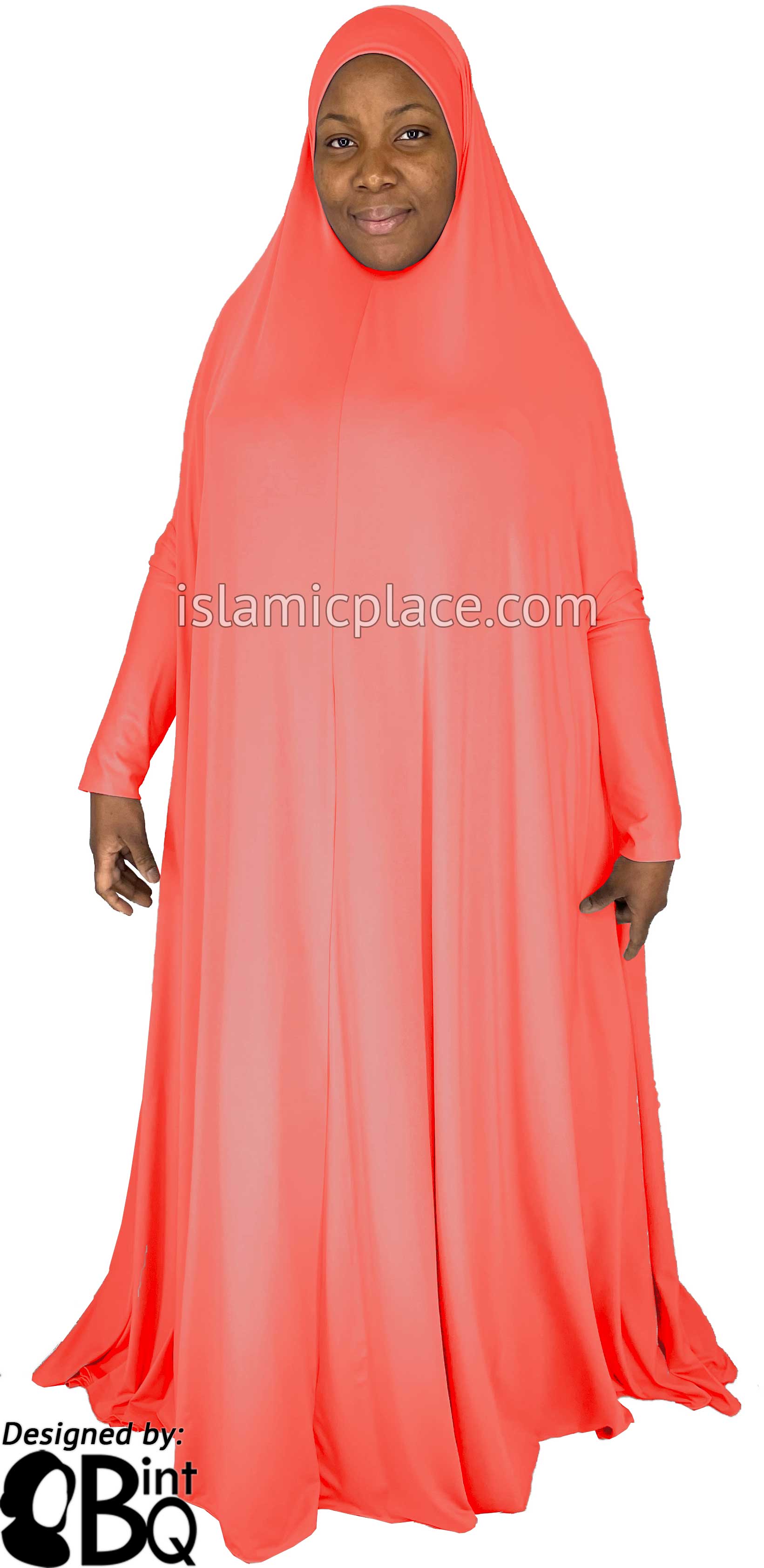 Neon Pink - Plain Overhead Abaya with Cuffs