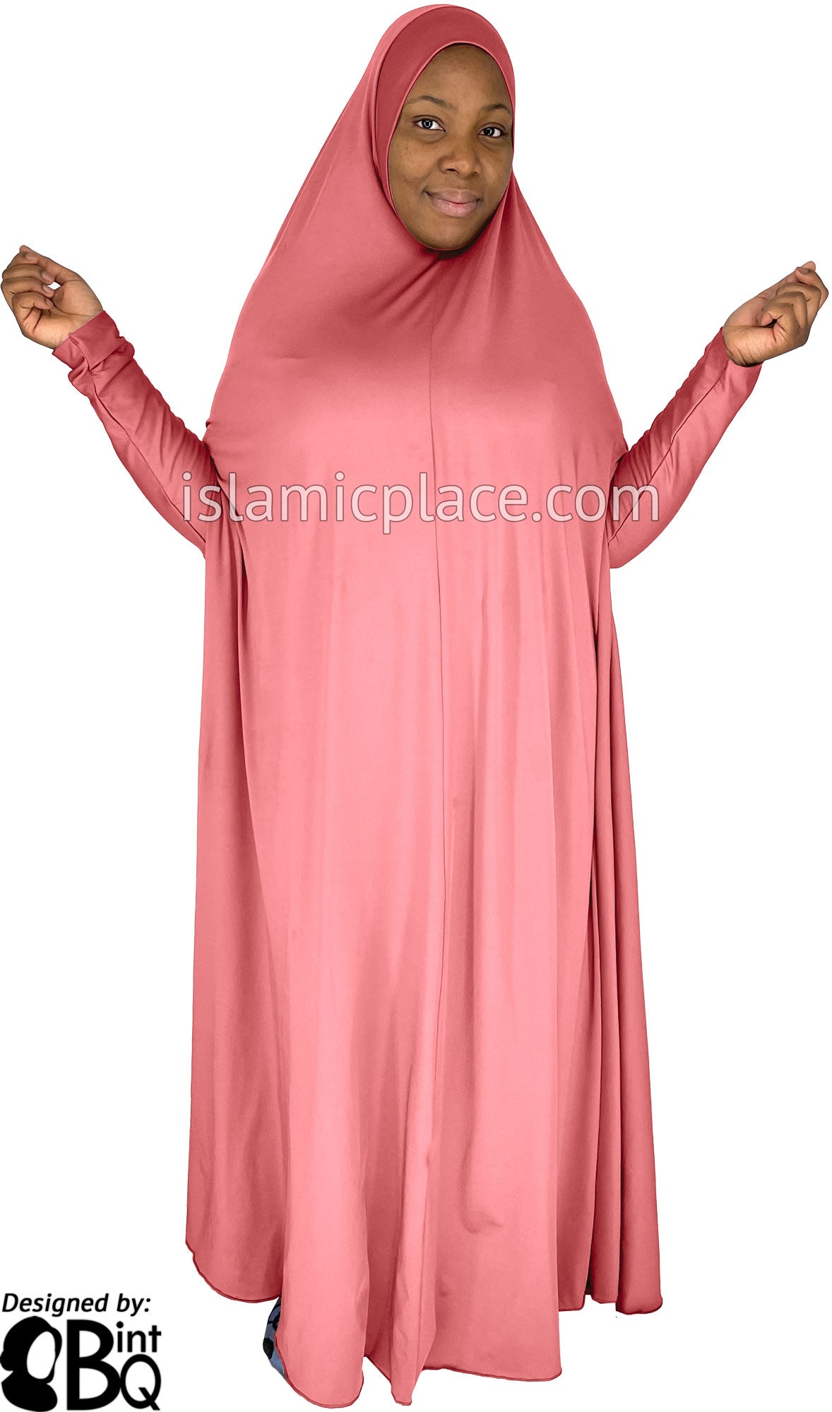 Blushing Pink - Plain Overhead Abaya with Cuffs