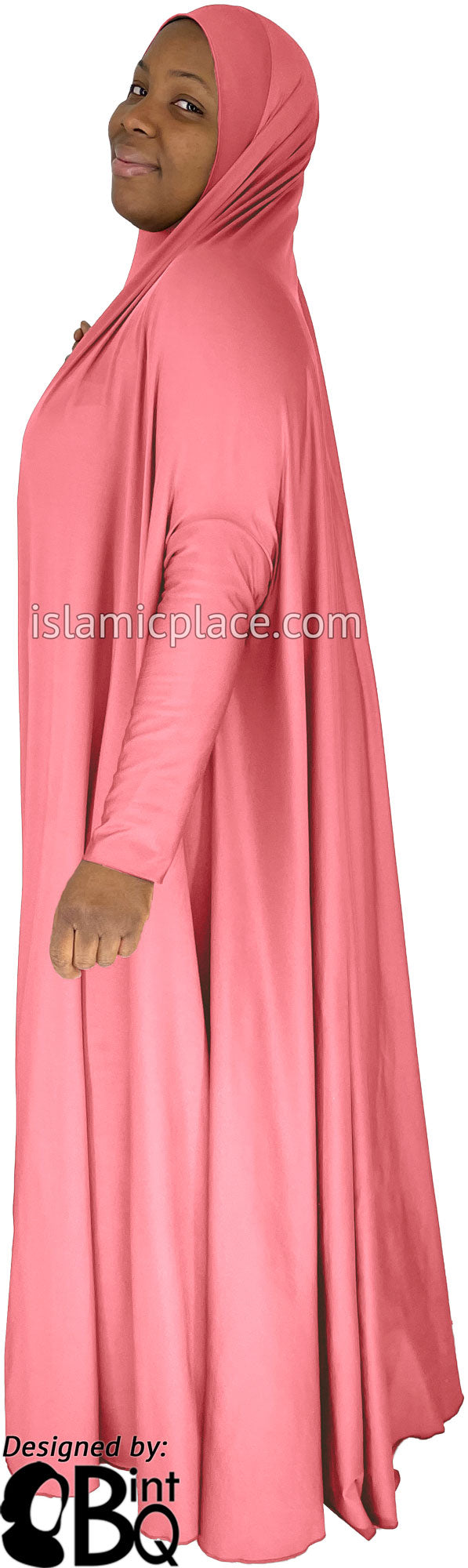 Blushing Pink - Plain Overhead Abaya with Cuffs