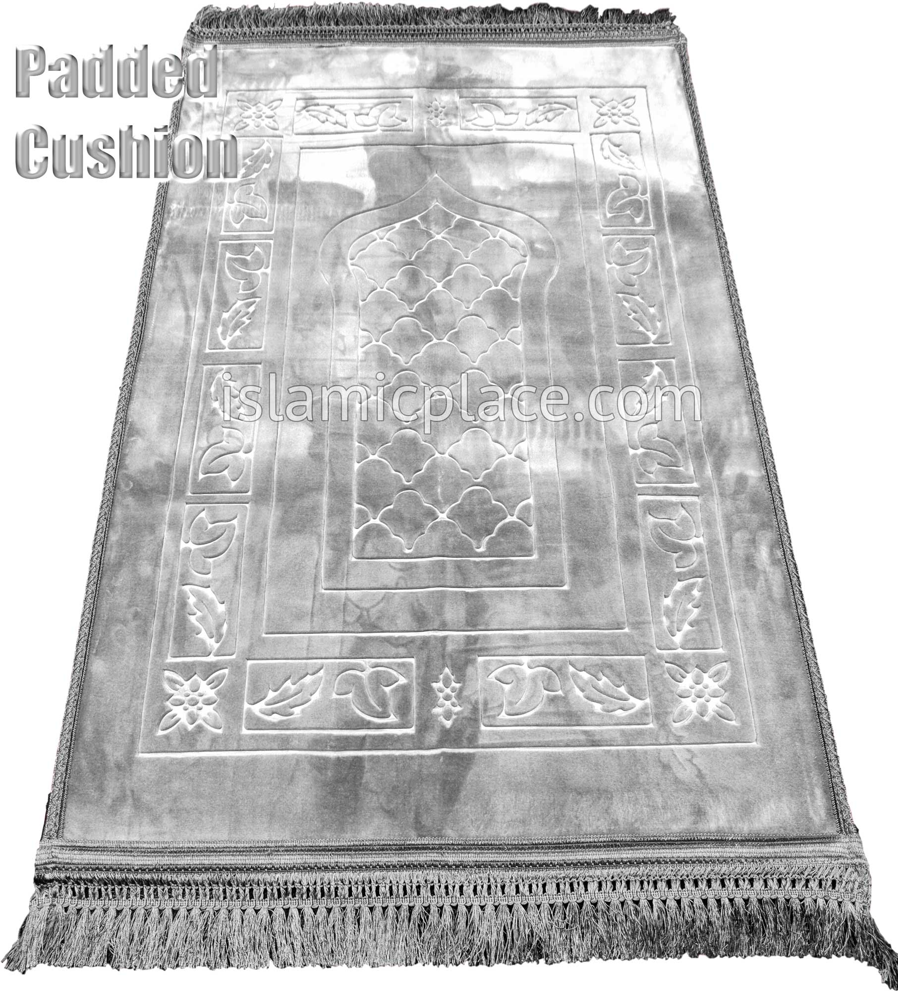 Silver Gray - Orthopedic Padded Foam Cushion Luxurious Prayer Rug