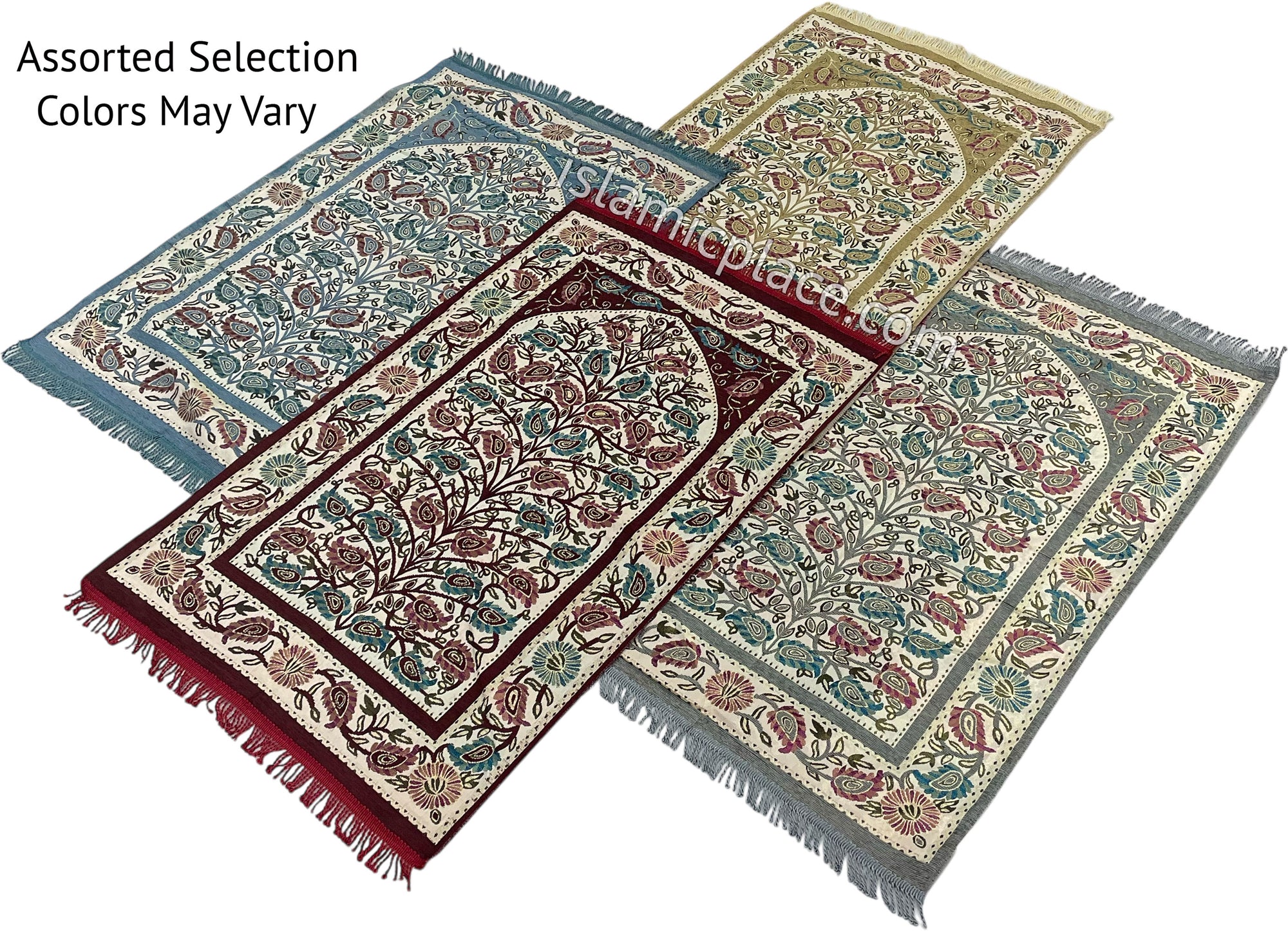 Lightweight Prayer Rug with Mughal Mihrab Designs - Assorted Color Selection