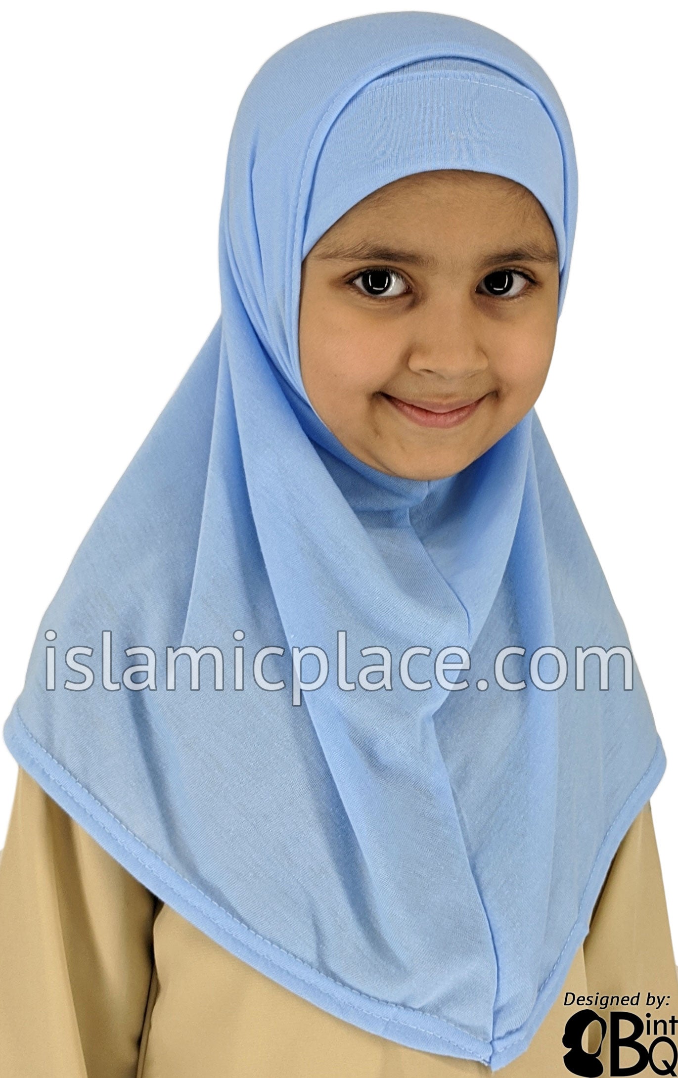 Sky Blue Plain Girl size (2-piece) Hijab Al-Amira