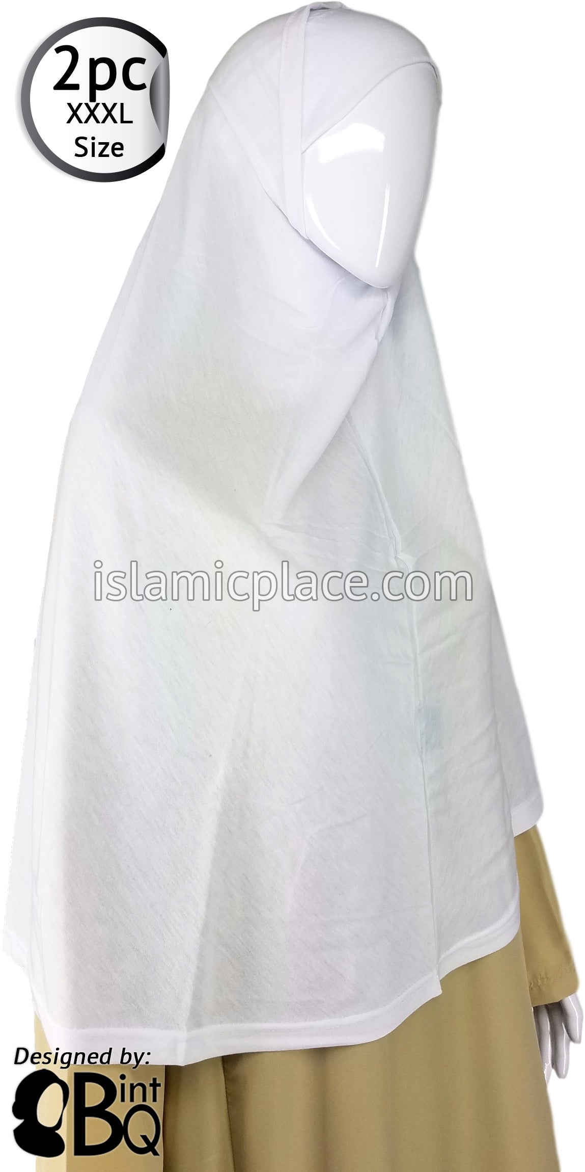 White Plain Adult (XXX-Large) Hijab Al-Amira