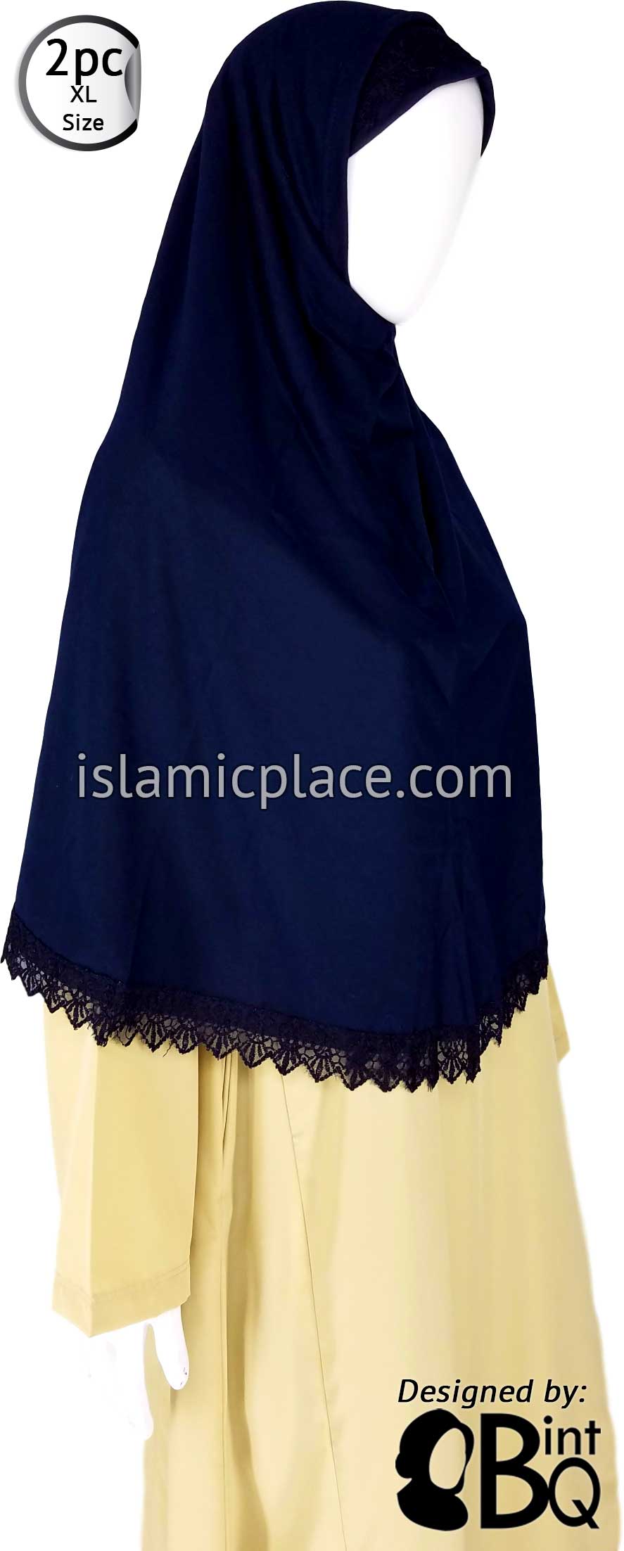 Navy Blue Lace Adult (X-Large) Hijab Al-Amira