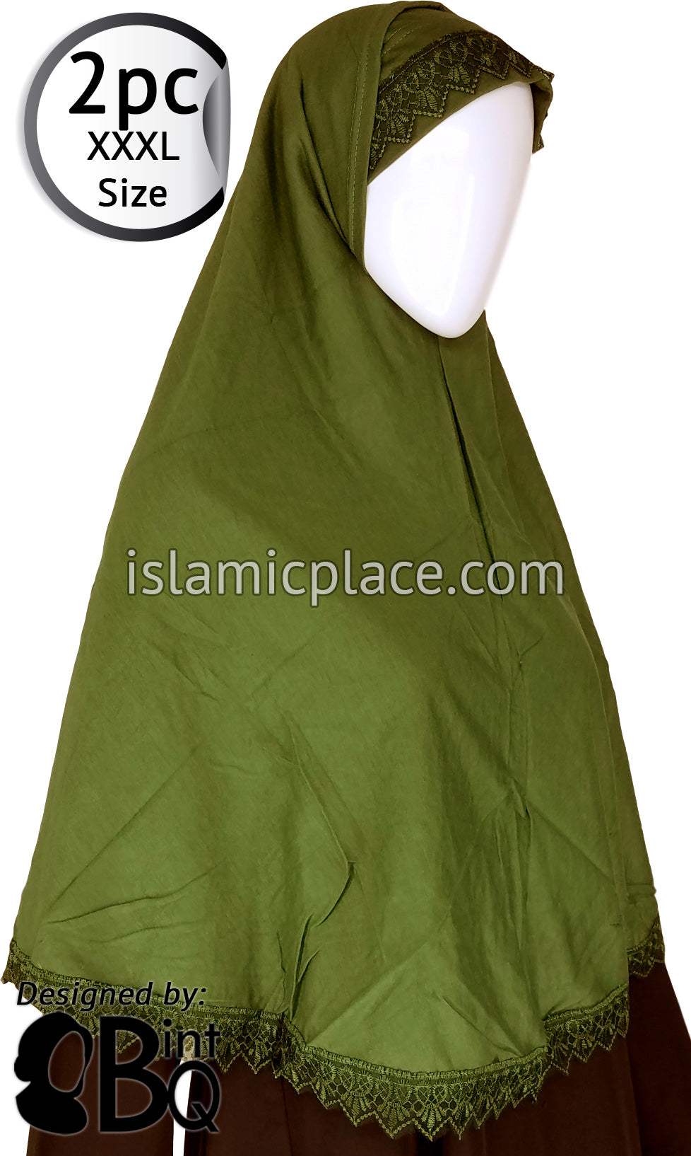 Olive Lace Adult (XXX-Large) Hijab Al-Amira