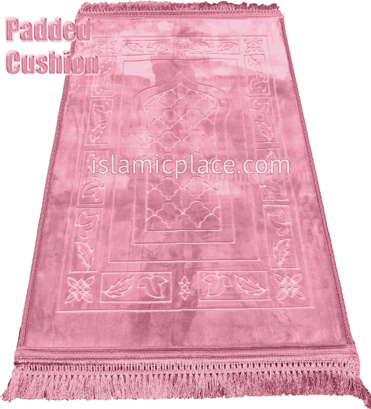 Pink - Orthopedic Padded Foam Cushion Luxurious Prayer Rug