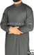 Charcoal Gray - Men Saudi Ad-Daffah Plain Kameez by Ibn Ameen