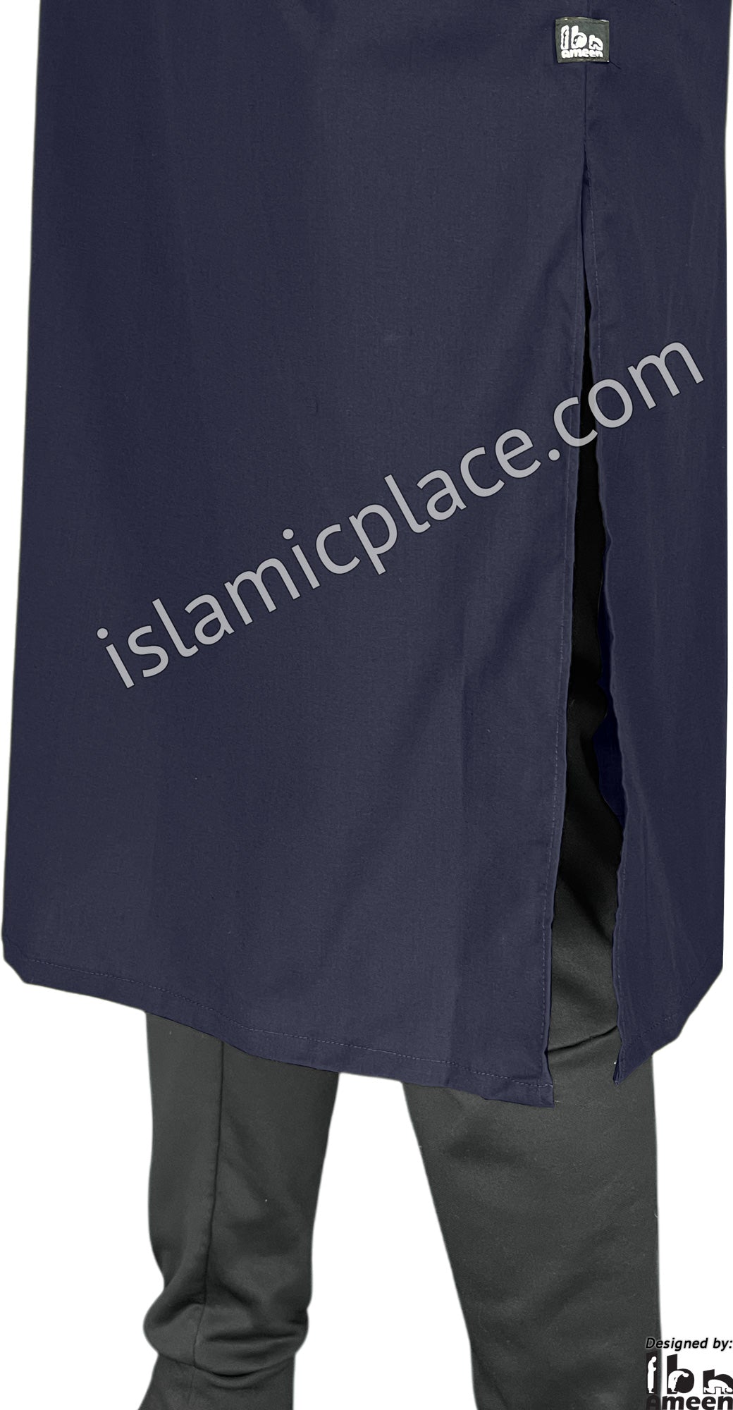 Navy Blue - Men Saudi Ad-Daffah Plain Kameez by Ibn Ameen