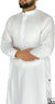 White - Men Saudi Ad-Daffah Plain Kameez by Ibn Ameen