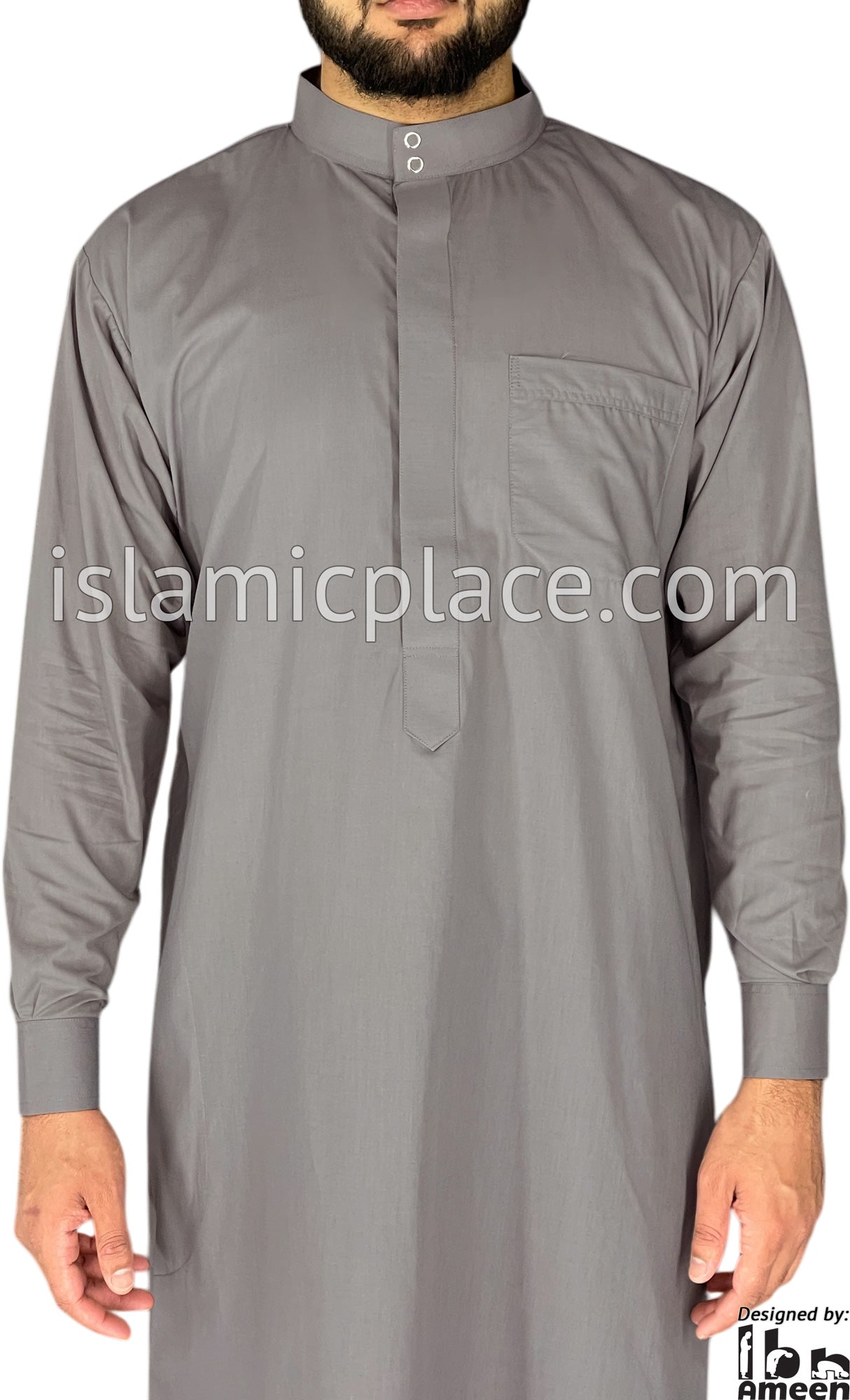 Gravity Gray - Men Saudi Ad-Daffah LT Thob by Ibn Ameen - IA3