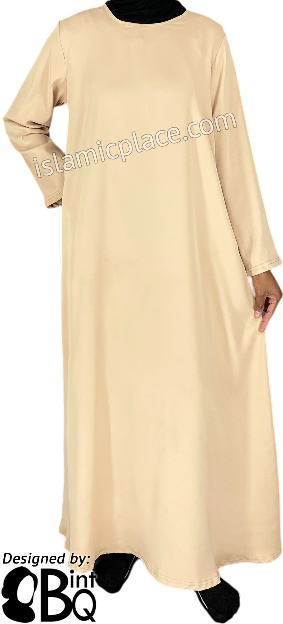 Beige - Basics Plain Abaya by BintQ