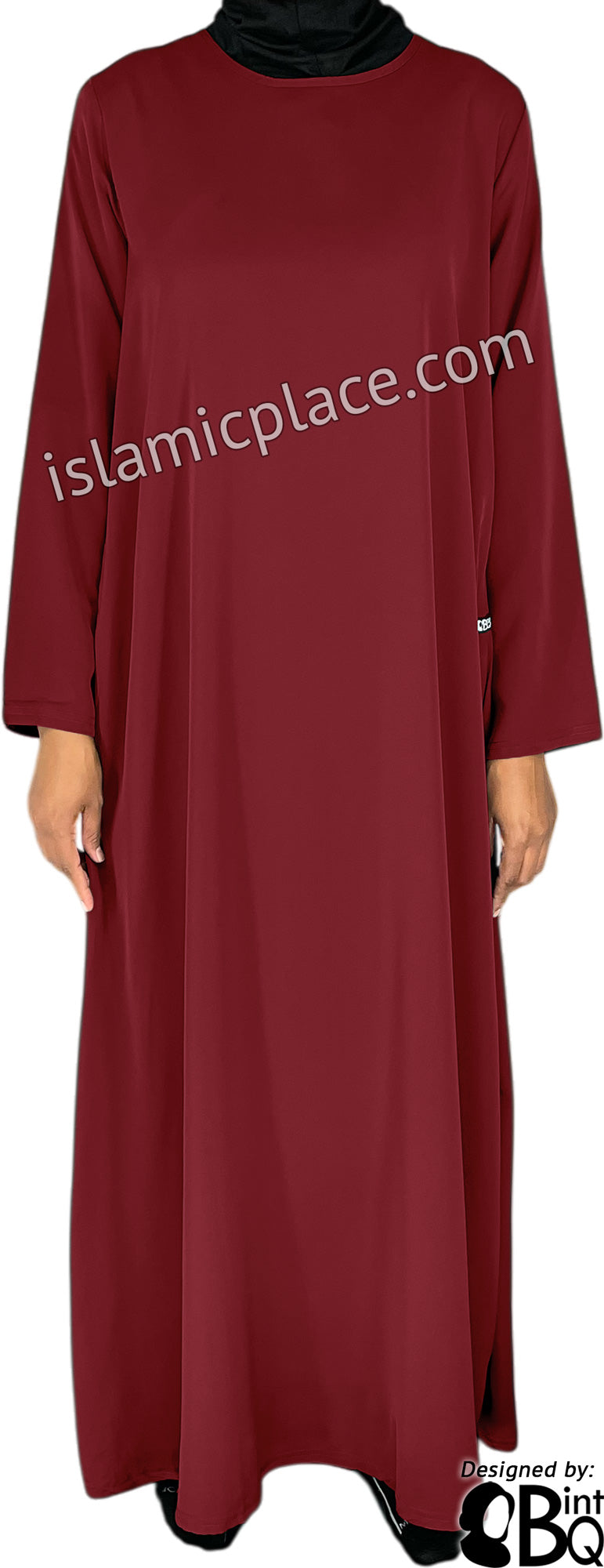 Burgundy - Basics Plain Abaya by BintQ