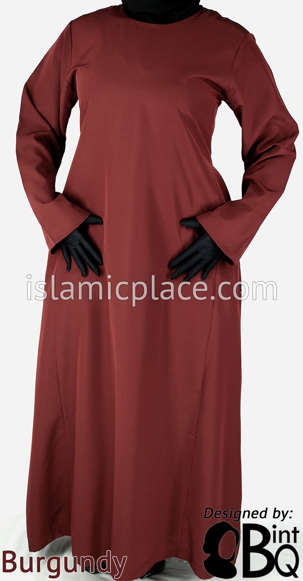 Burgundy - Basics Plain Abaya by BintQ