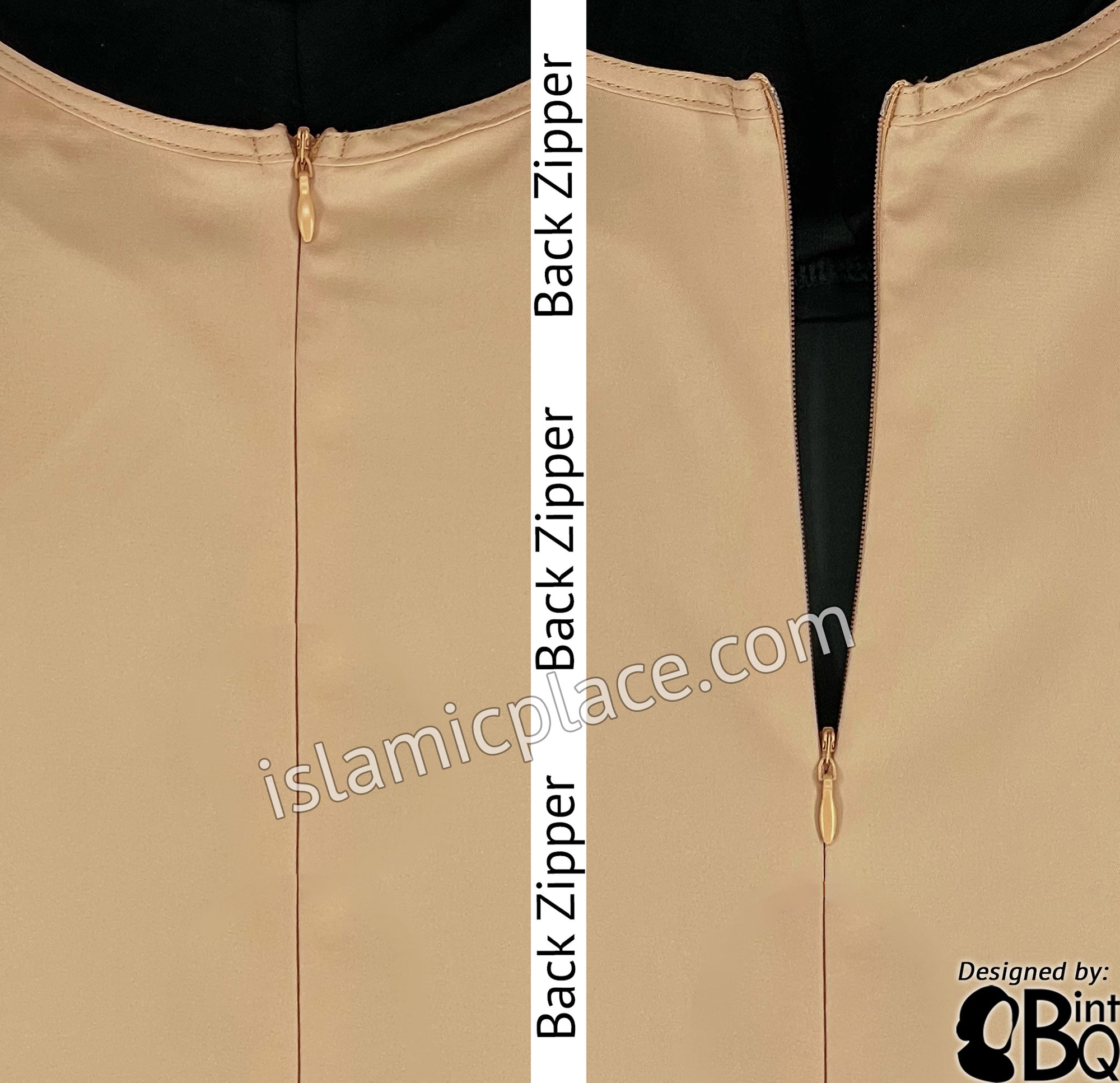 Khaki - Basics Plain Abaya by BintQ