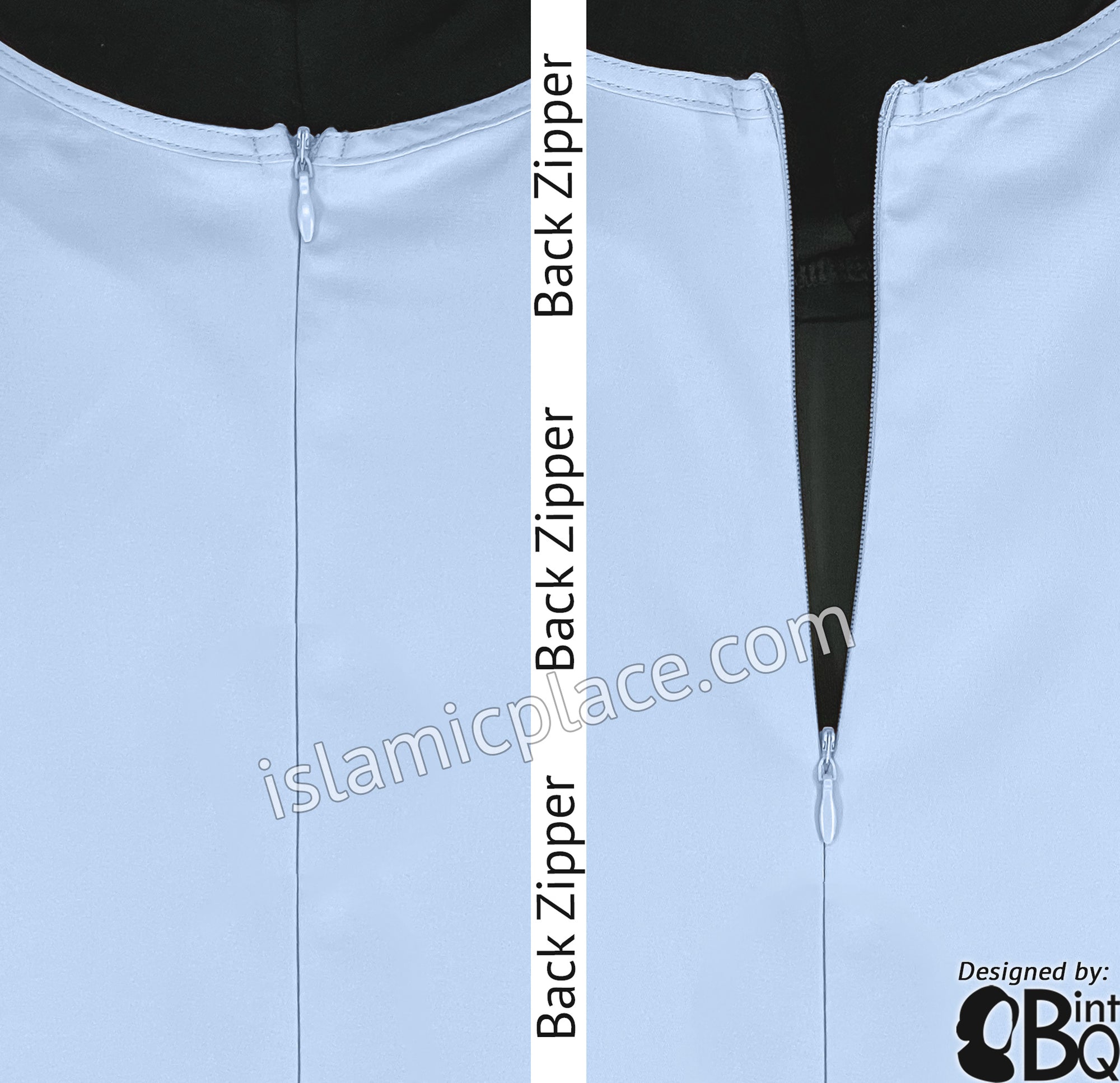 Sky Blue - Basics Plain Abaya by BintQ