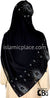 Silver Embedded Hearts Long Rectangle Shayla Hijab with Stones 32"x72"