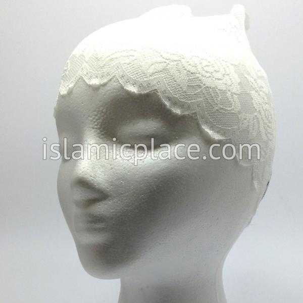 White - Stretchy Lace Undercap