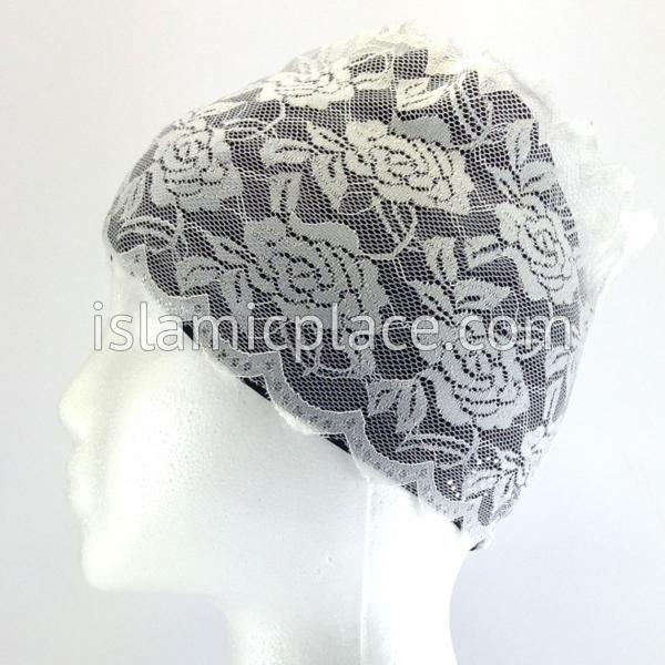 White - Stretchy Lace Undercap