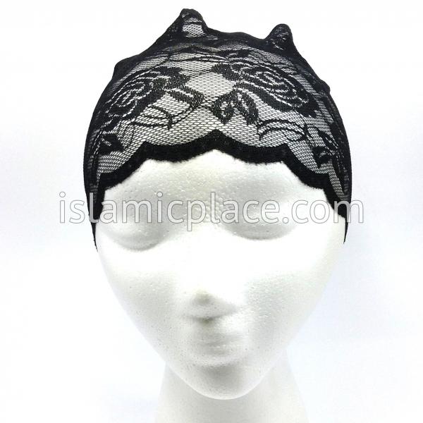 Black - Stretchy Lace Undercap