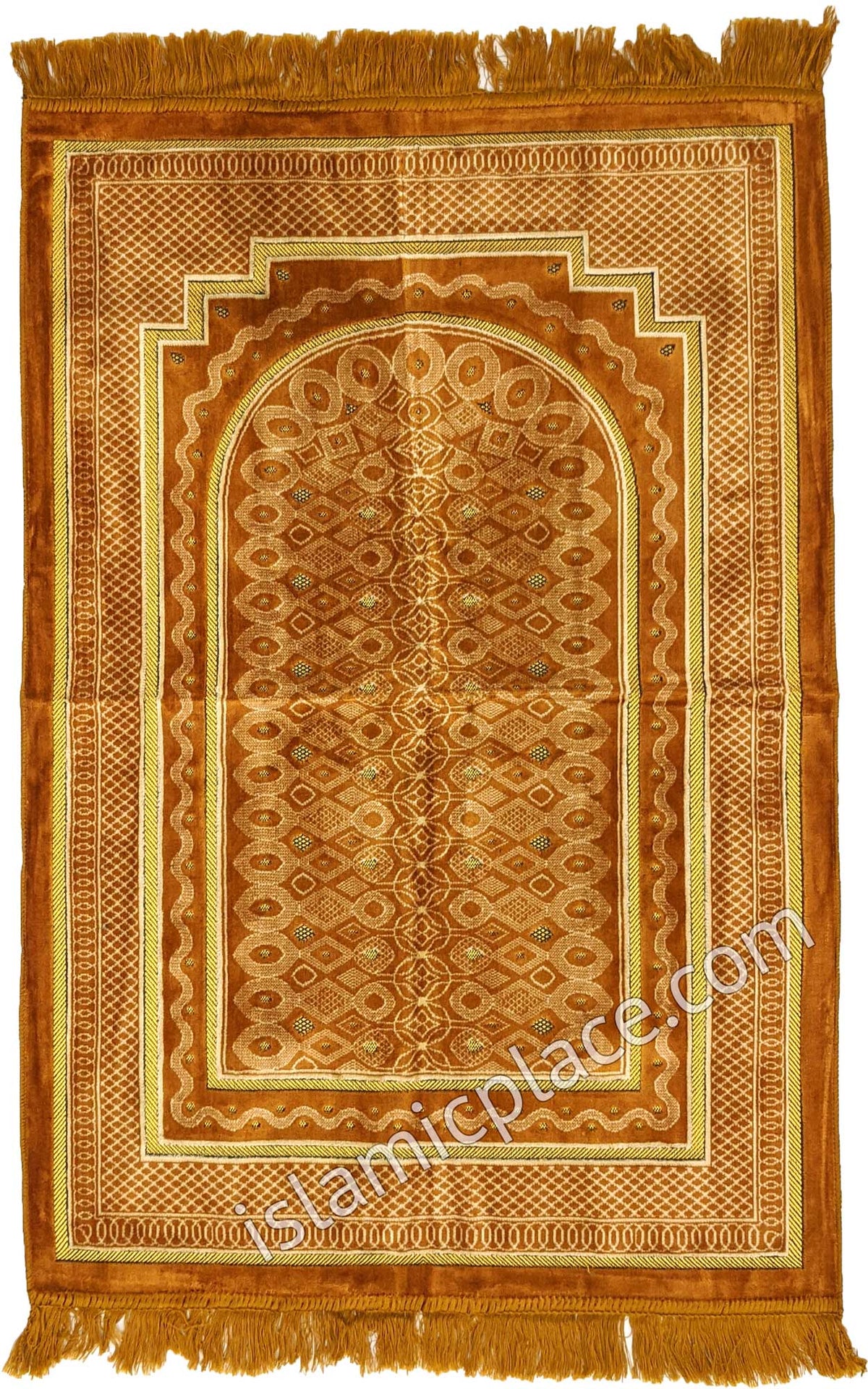 Golden Prayer Rug with Pattern Mihrab (Big &amp; Tall size)