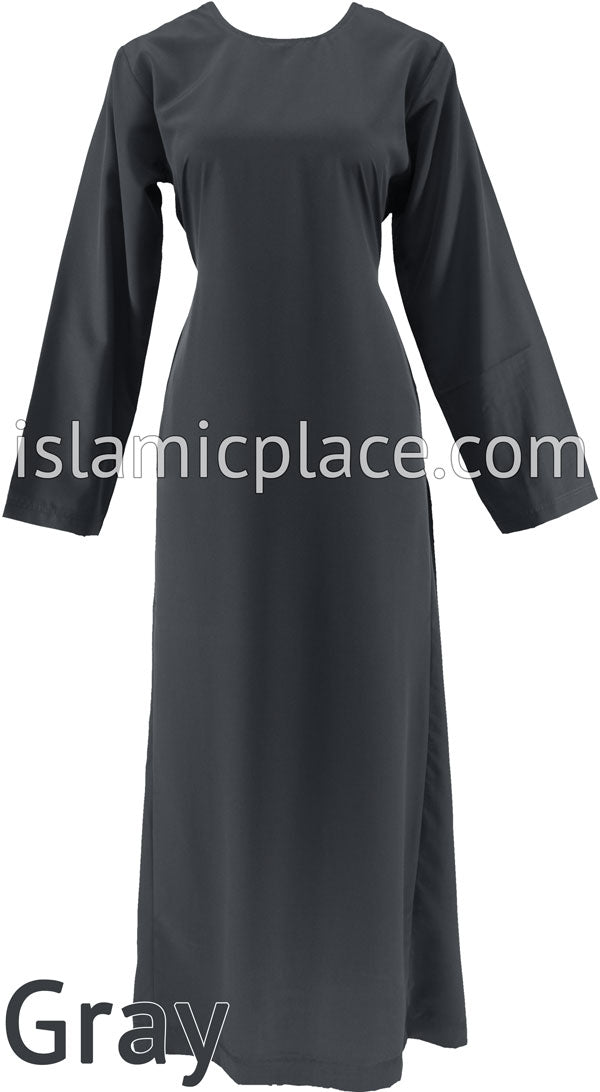 Charcoal Gray - Girl&#39;s Basics Plain Abaya by BintQ