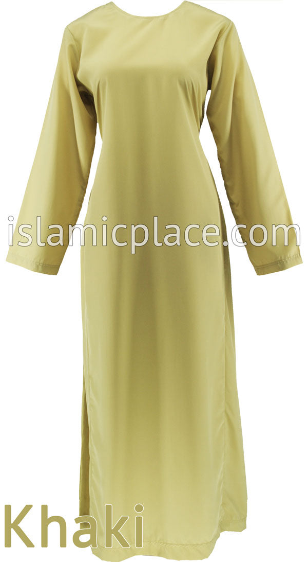 Khaki - Girl&#39;s Basics Plain Abaya by BintQ