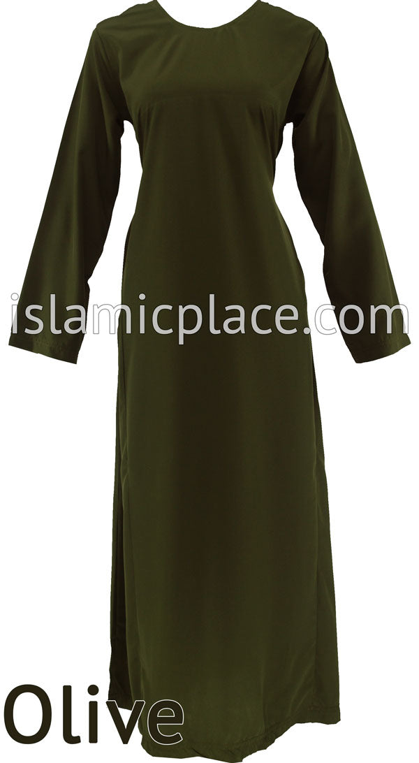 Olive Green - Girl&#39;s Basics Plain Abaya by BintQ