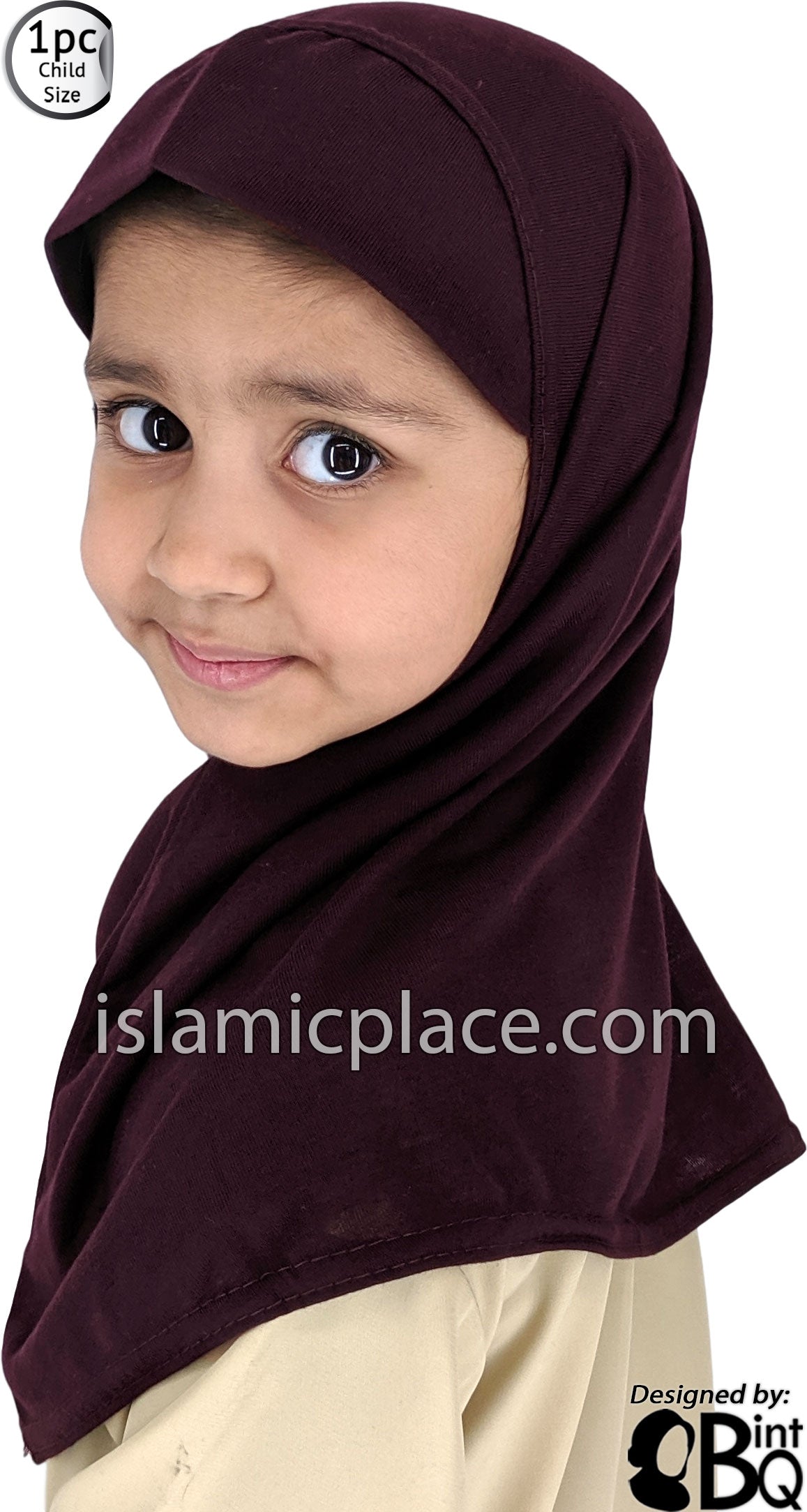 Plum - Plain Girl size (1-piece) Hijab Al-Amira