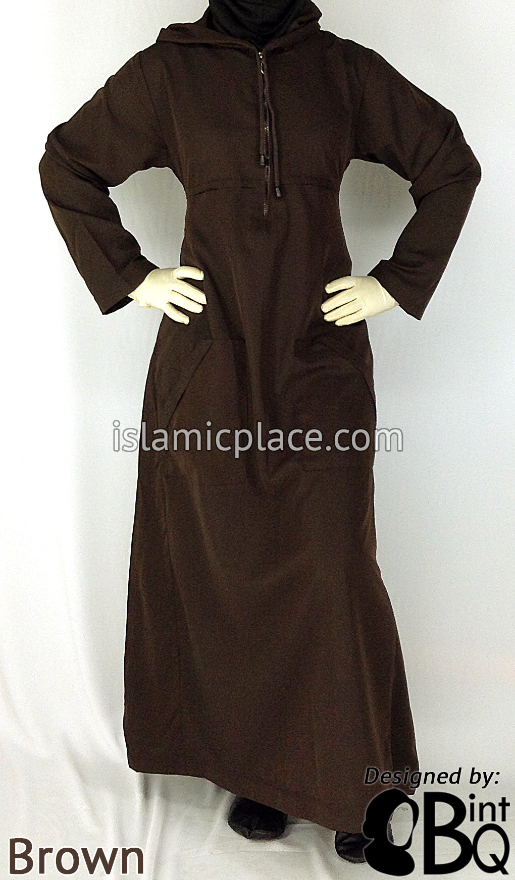 Brown - Sakina Sporty Hooded Abaya by BintQ - BQ193