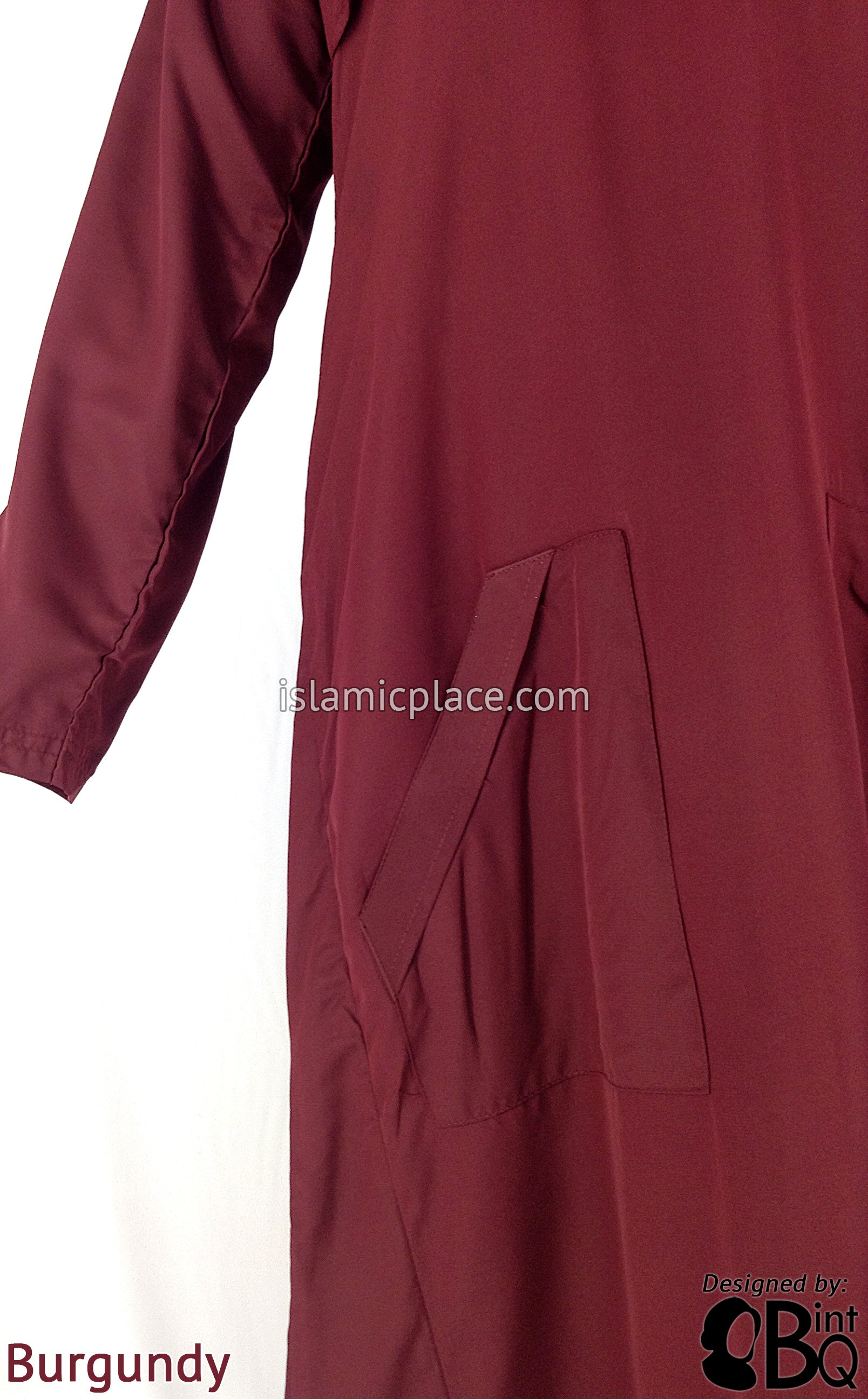 Burgundy - Sakina Sporty Hooded Abaya by BintQ - BQ193