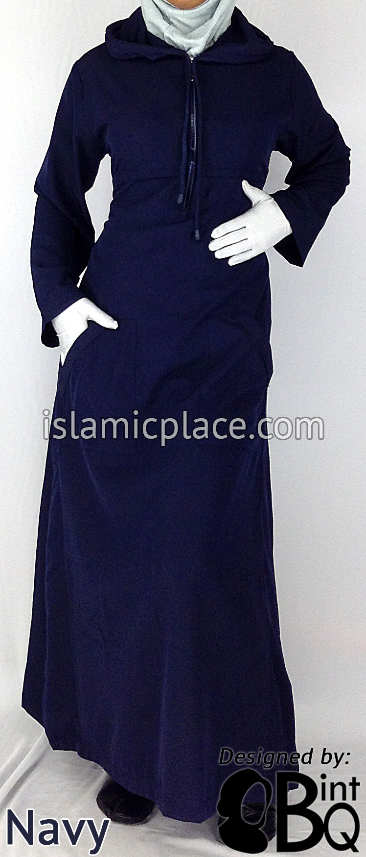 Navy Blue - Sakina Sporty Hooded Abaya by BintQ - BQ193